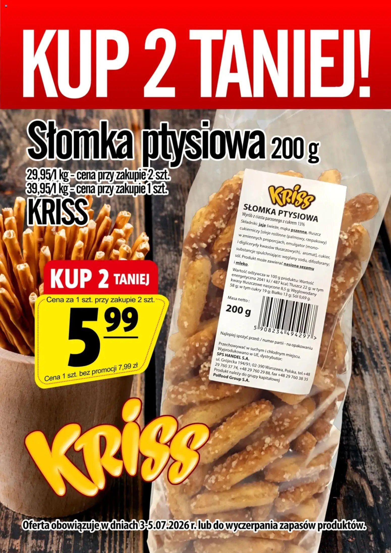 Prim Market promocja - Słomka Ptysiowa