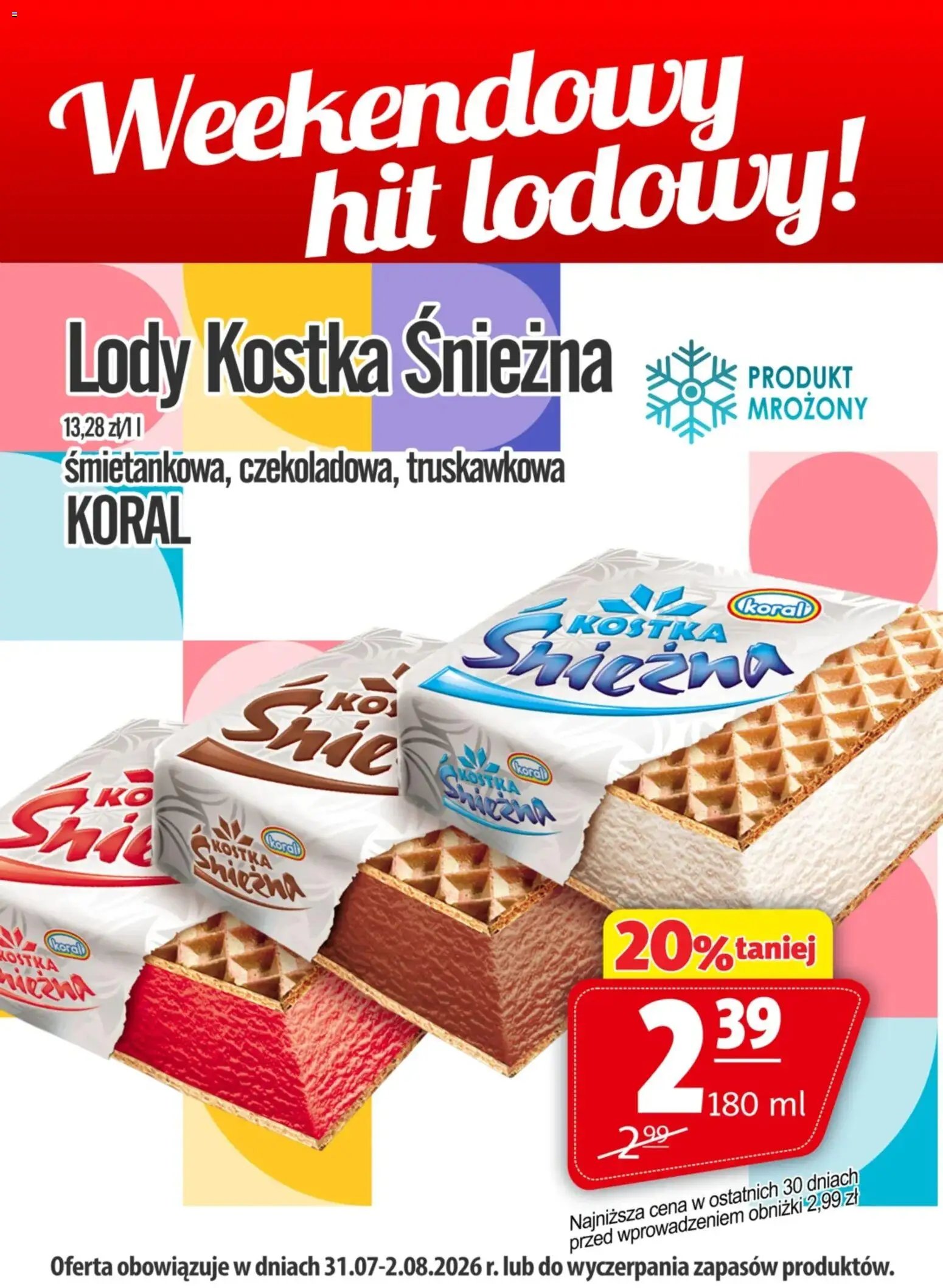 Prim Market promocja - Lody Kostka Śnieżna Koral