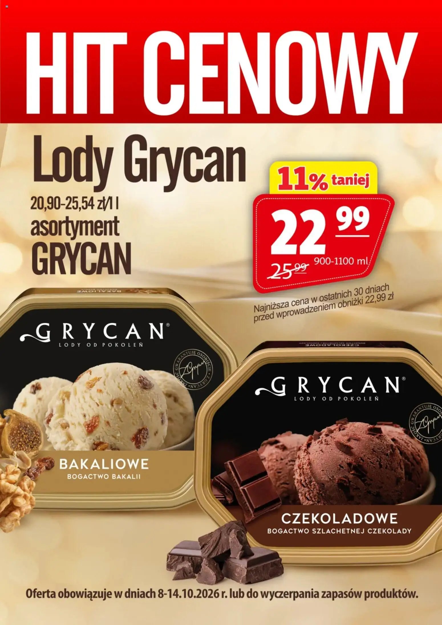 Prim Market promocja - Lody Grycan