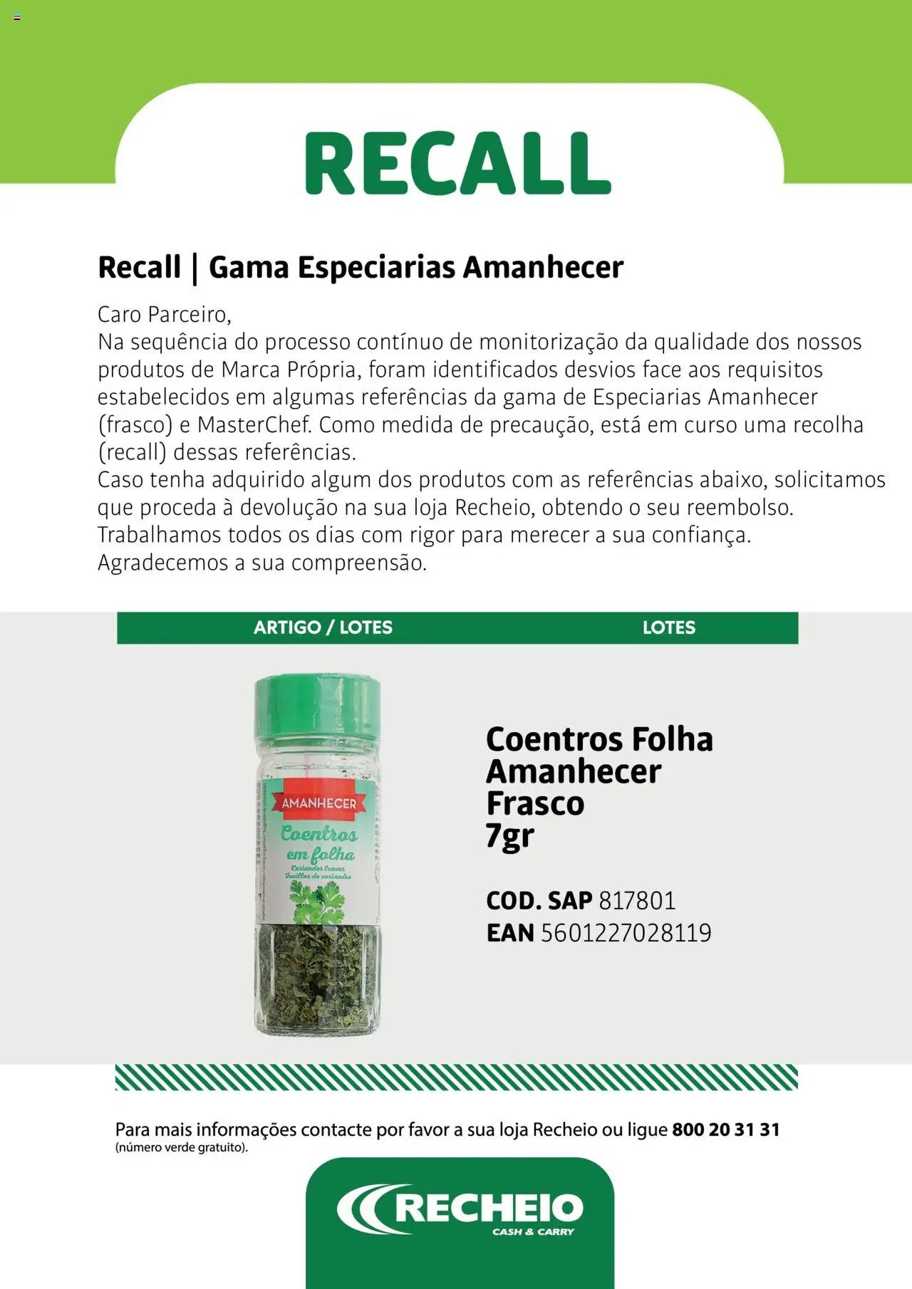 Recheio - Gamas Especiarias  (2025-07-30 - 2025-12-31) | 1