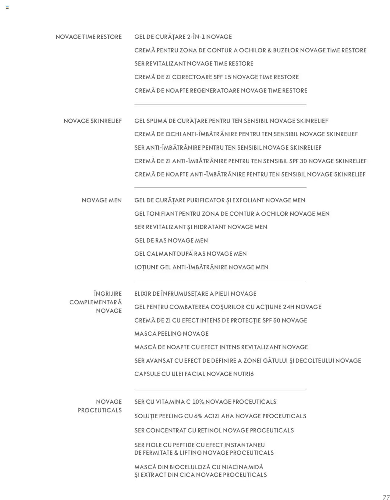 Oriflame catalog - Ghidul NOVAGE+