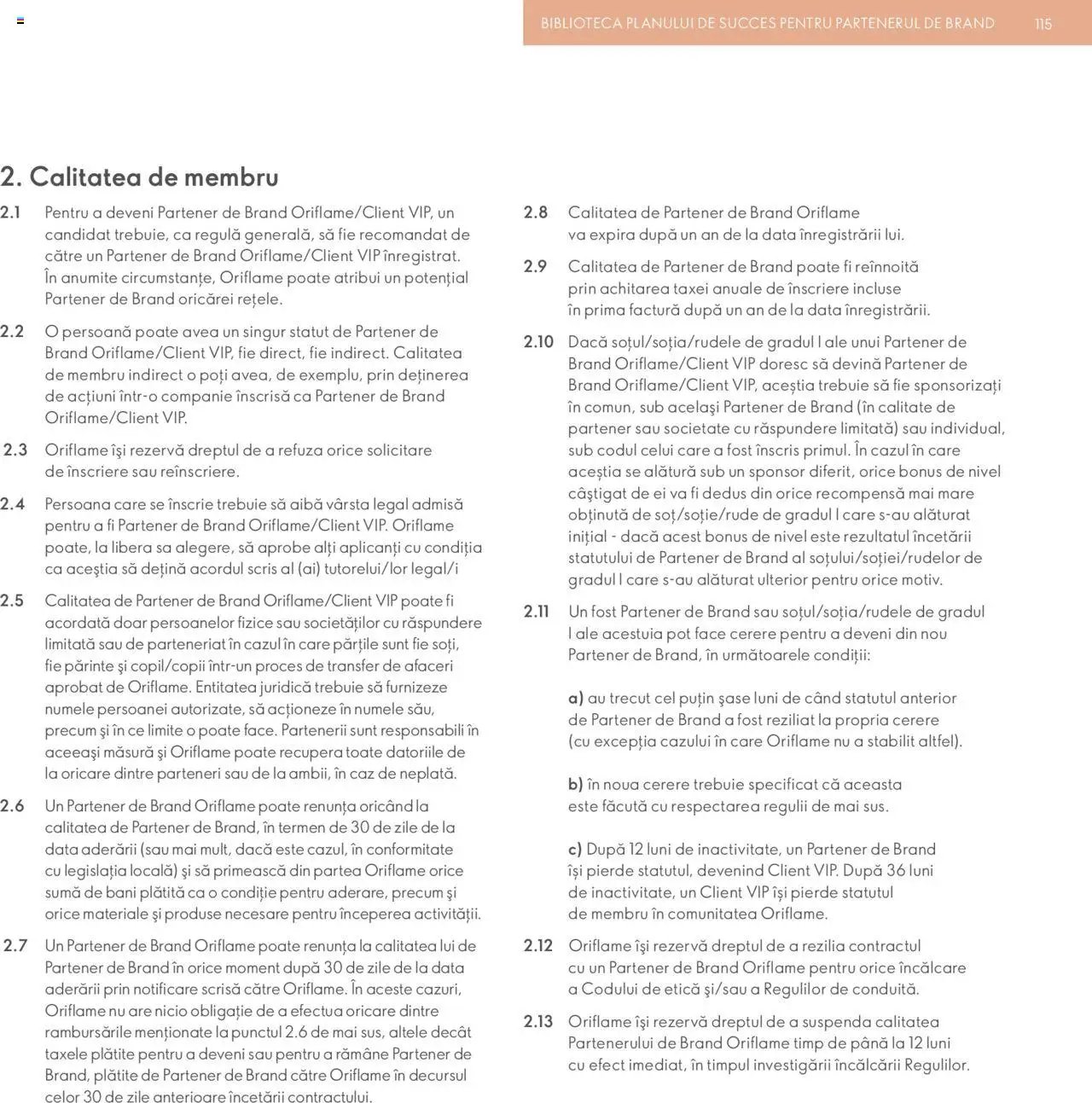 Oriflame catalog - Planul de Succes pentru Partenerul de Brand