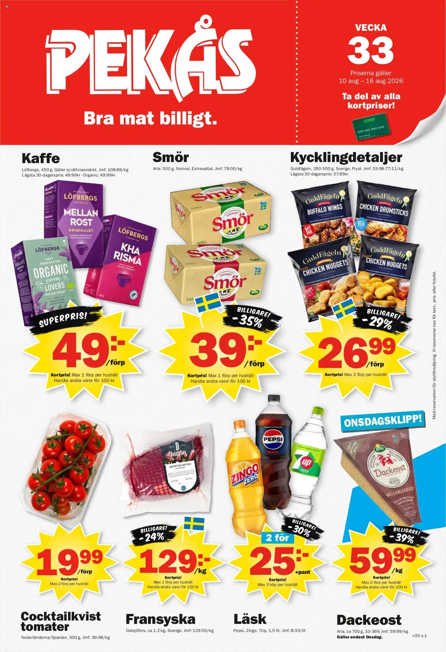 Pekås erbjudanden