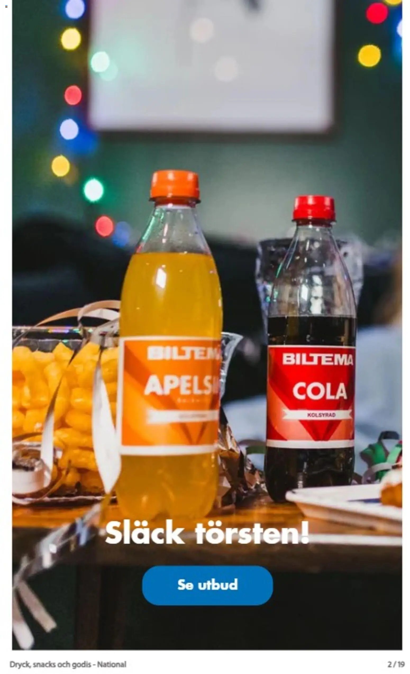 Biltema erbjudanden Dryck, snacks och godis