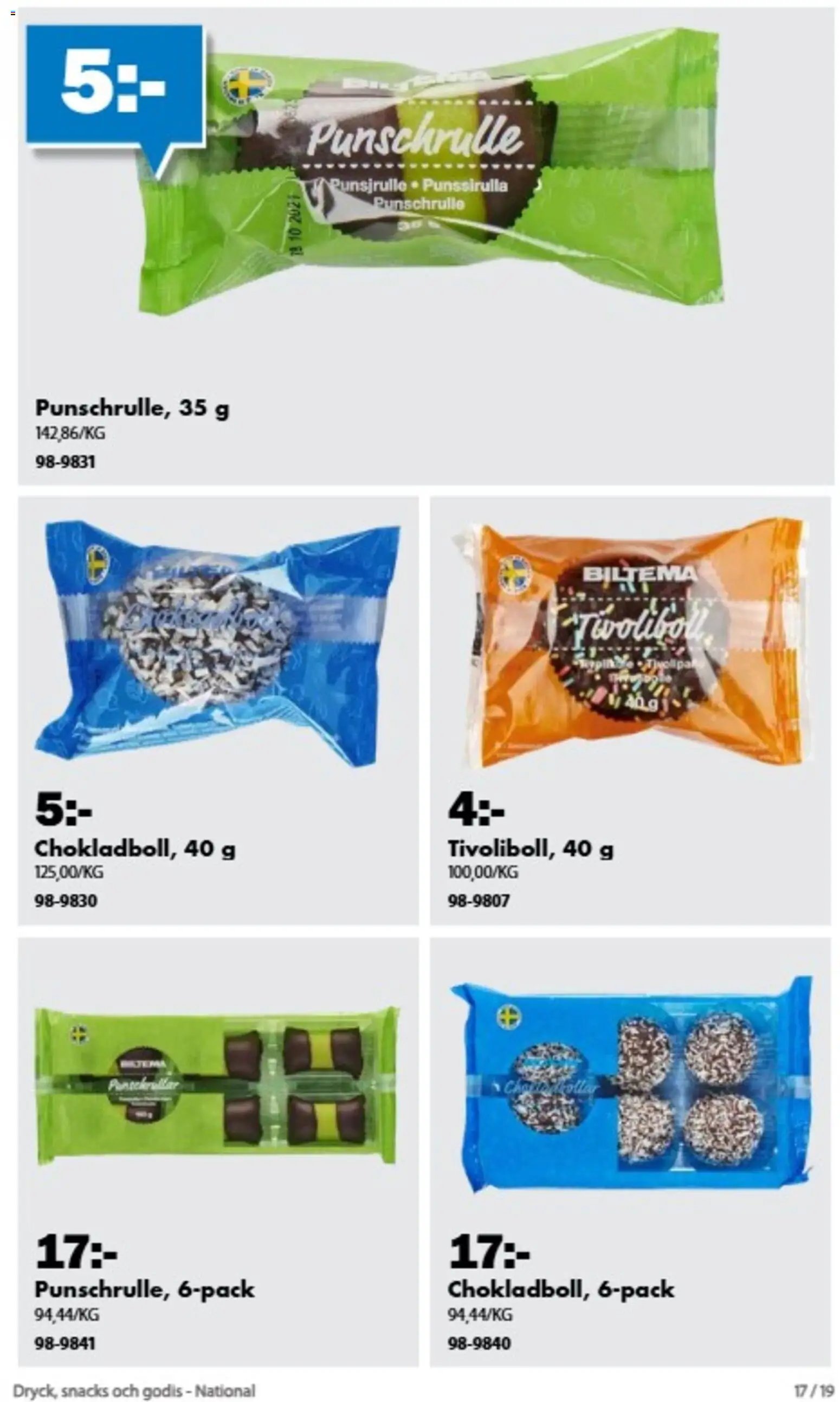 Biltema erbjudanden Dryck, snacks och godis