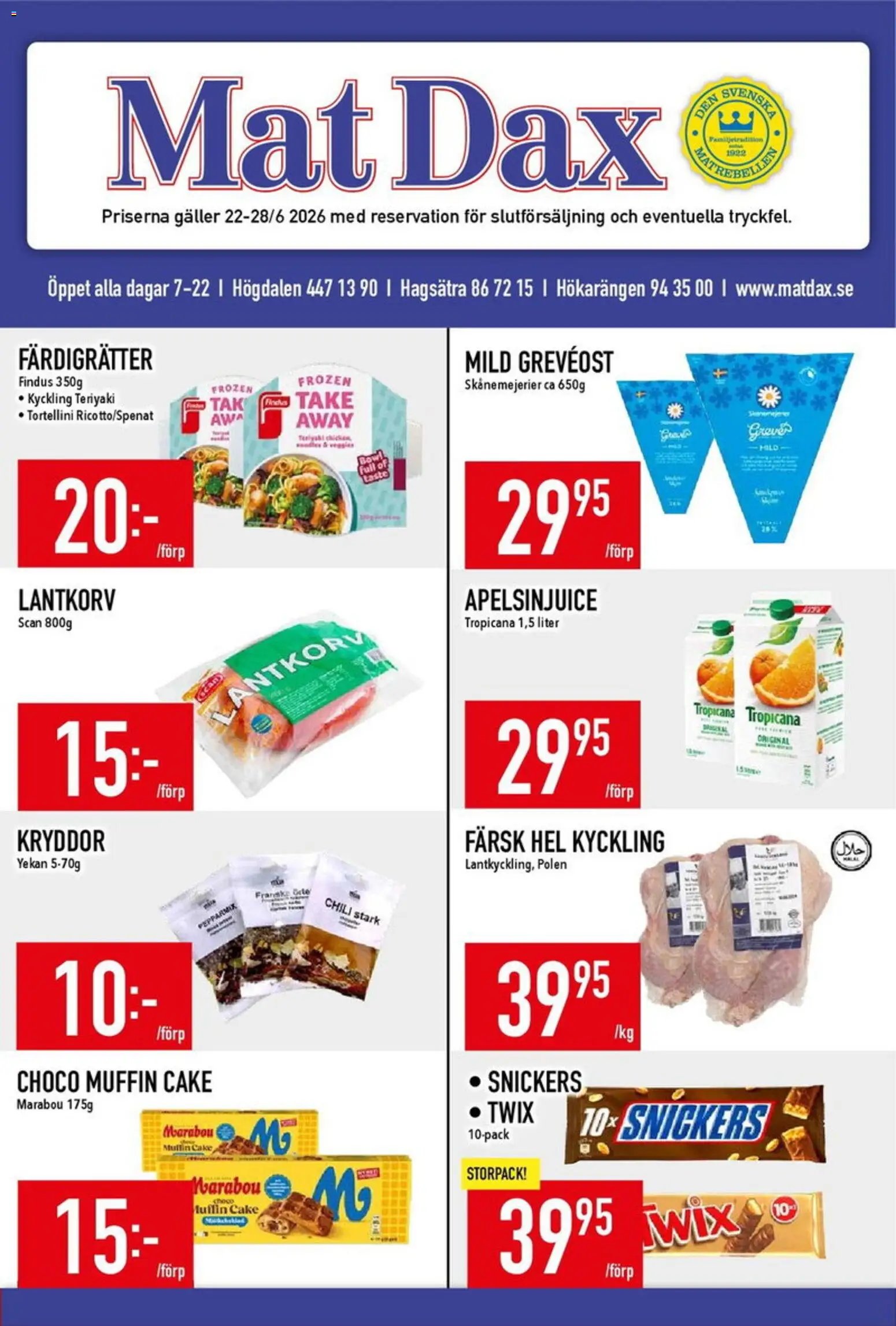 Matdax erbjudanden
