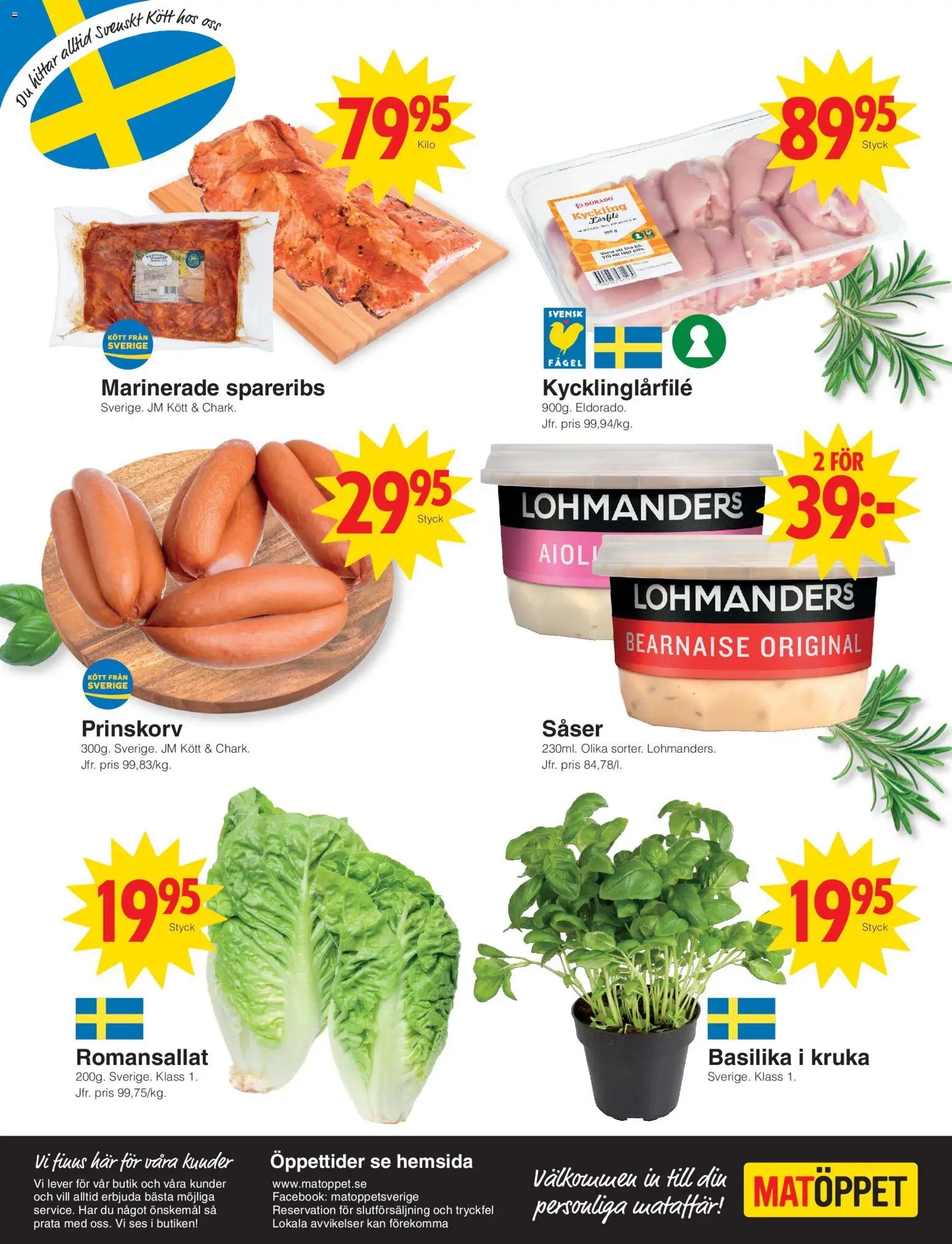 Matöppet erbjudanden