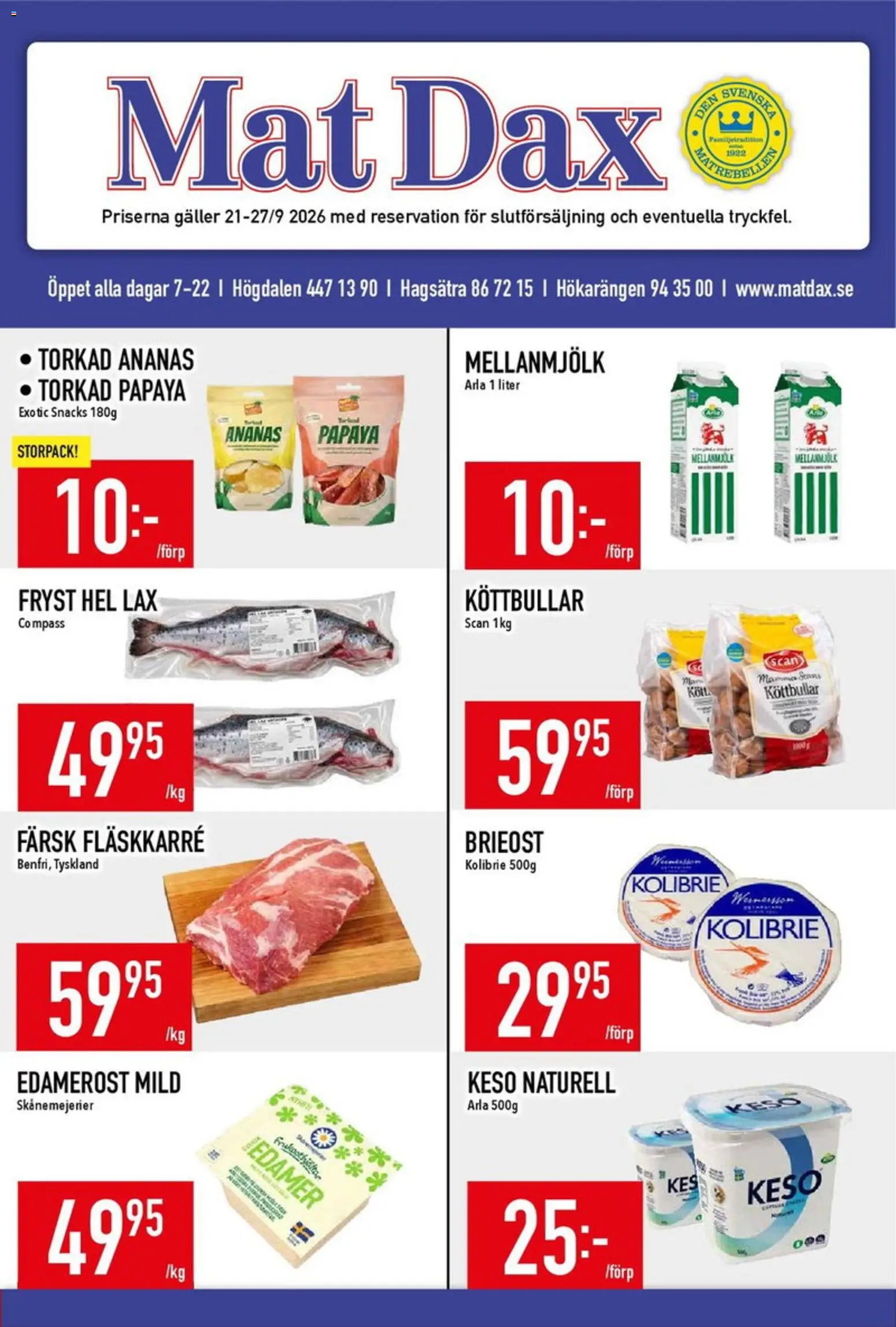 Matdax erbjudanden