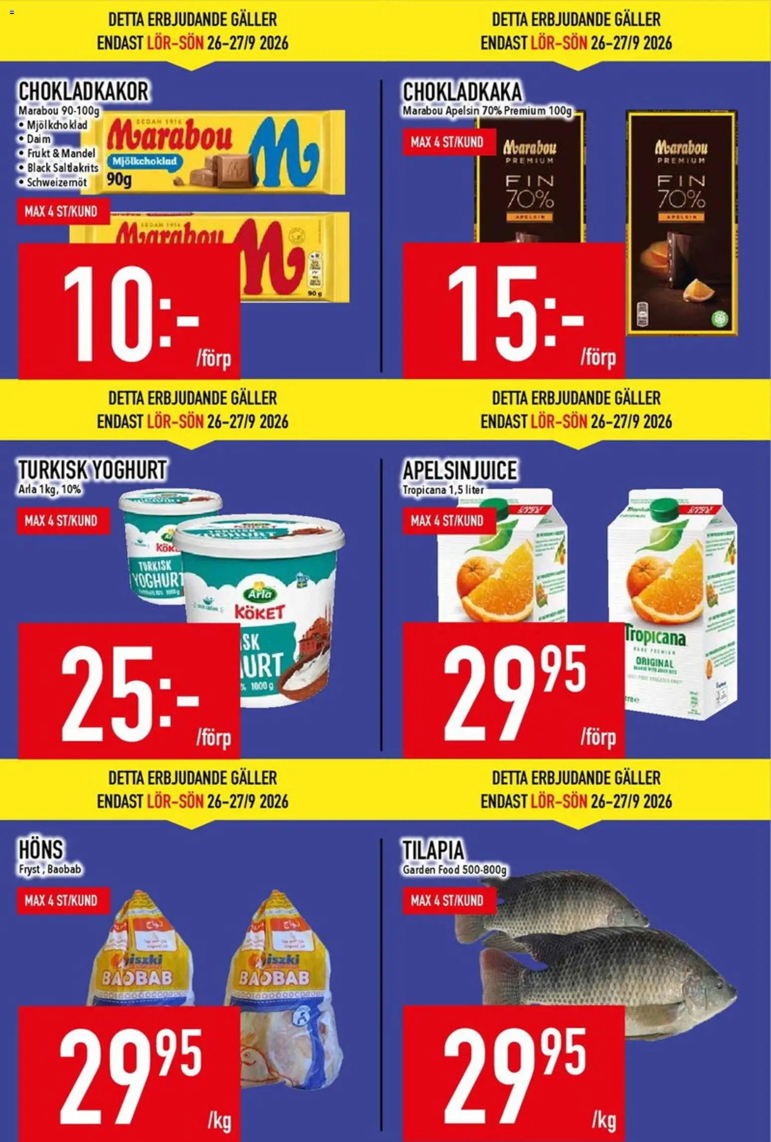 Matdax erbjudanden