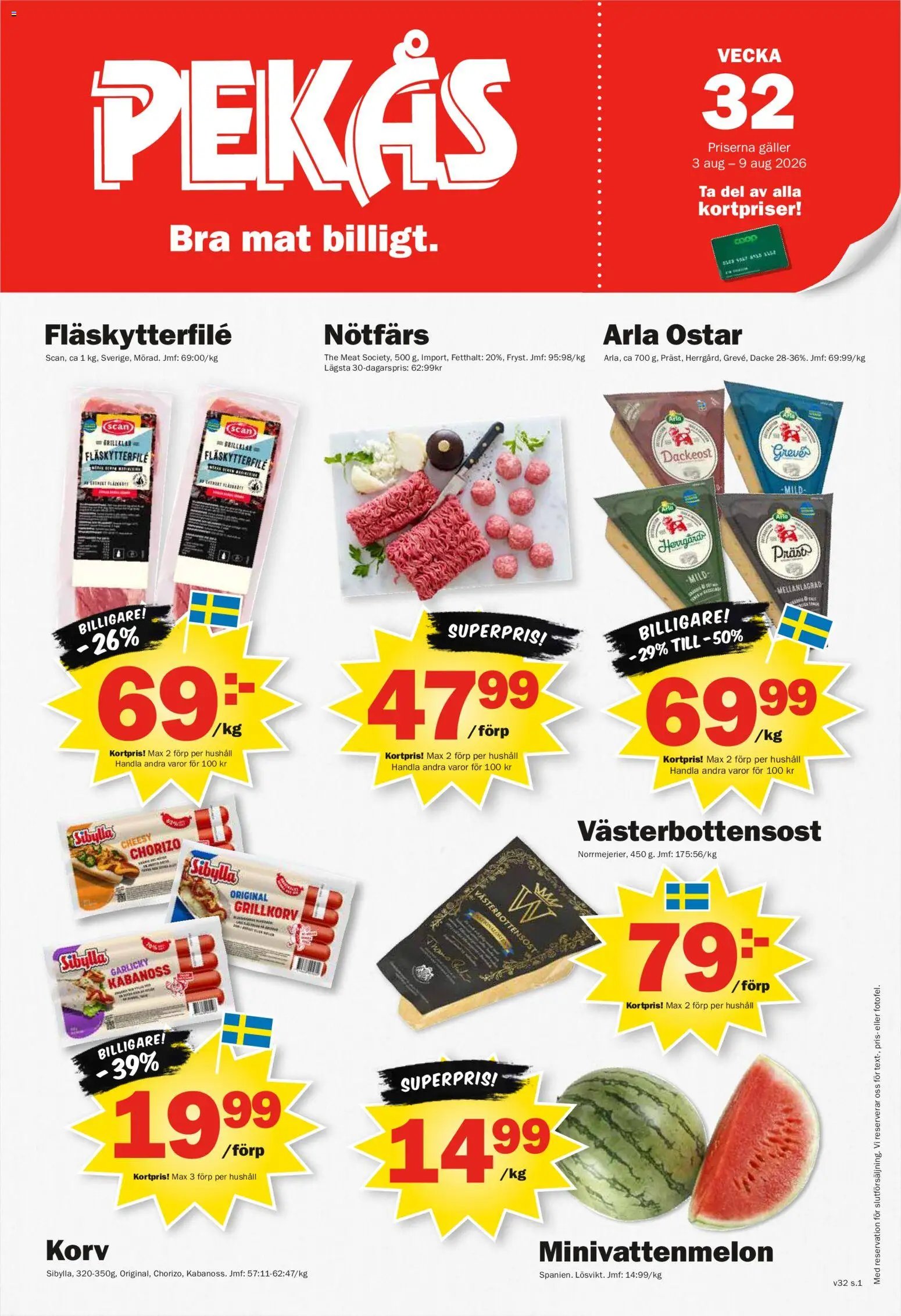 Pekås erbjudanden