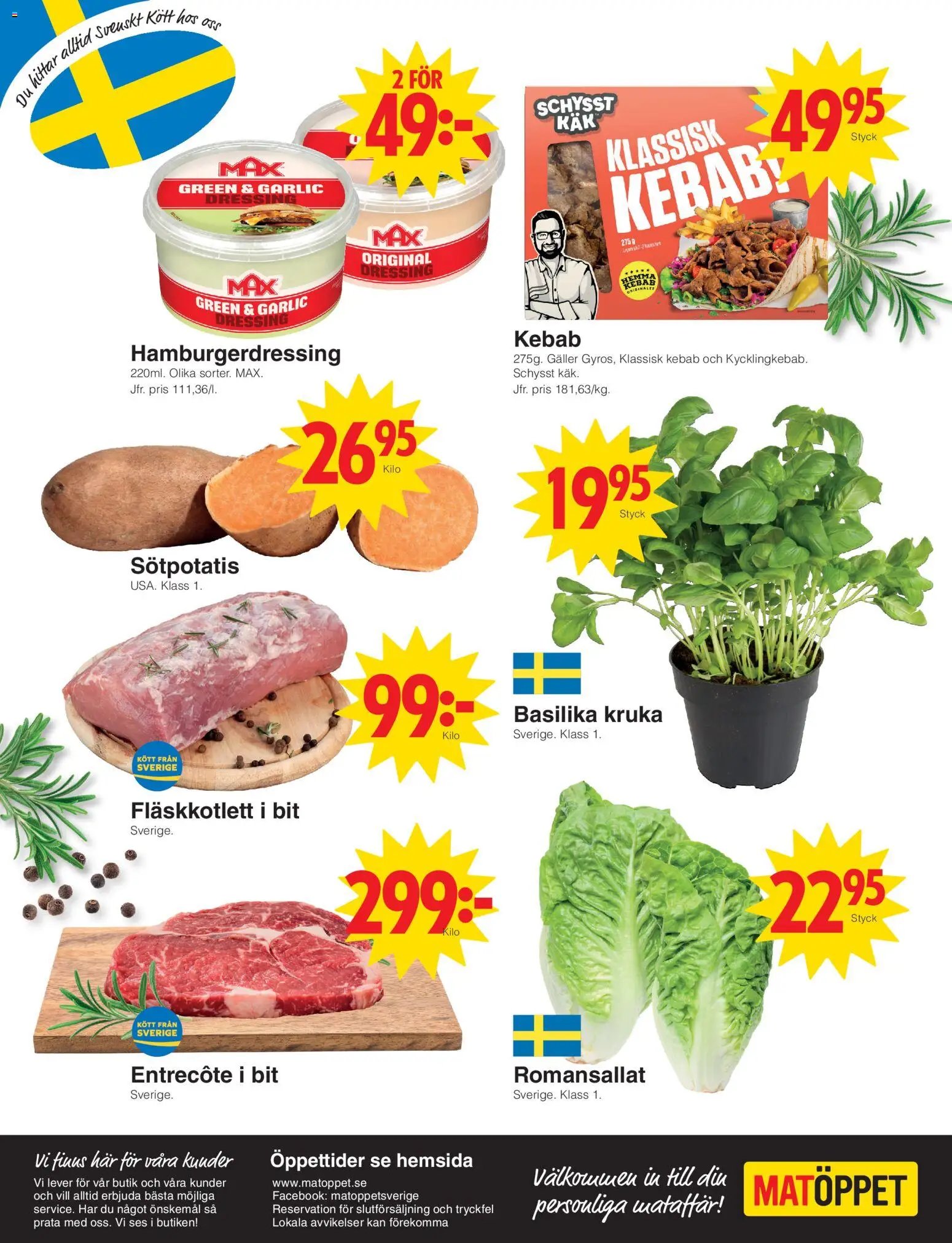 Matöppet erbjudanden
