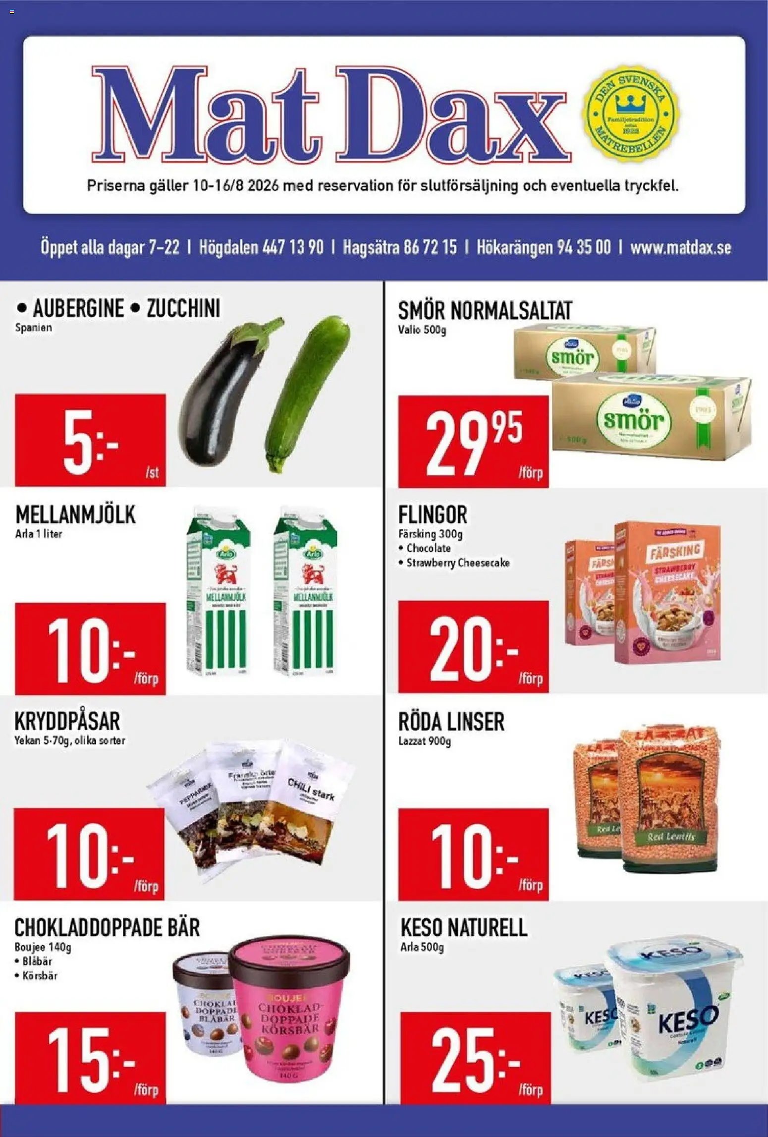 Matdax erbjudanden