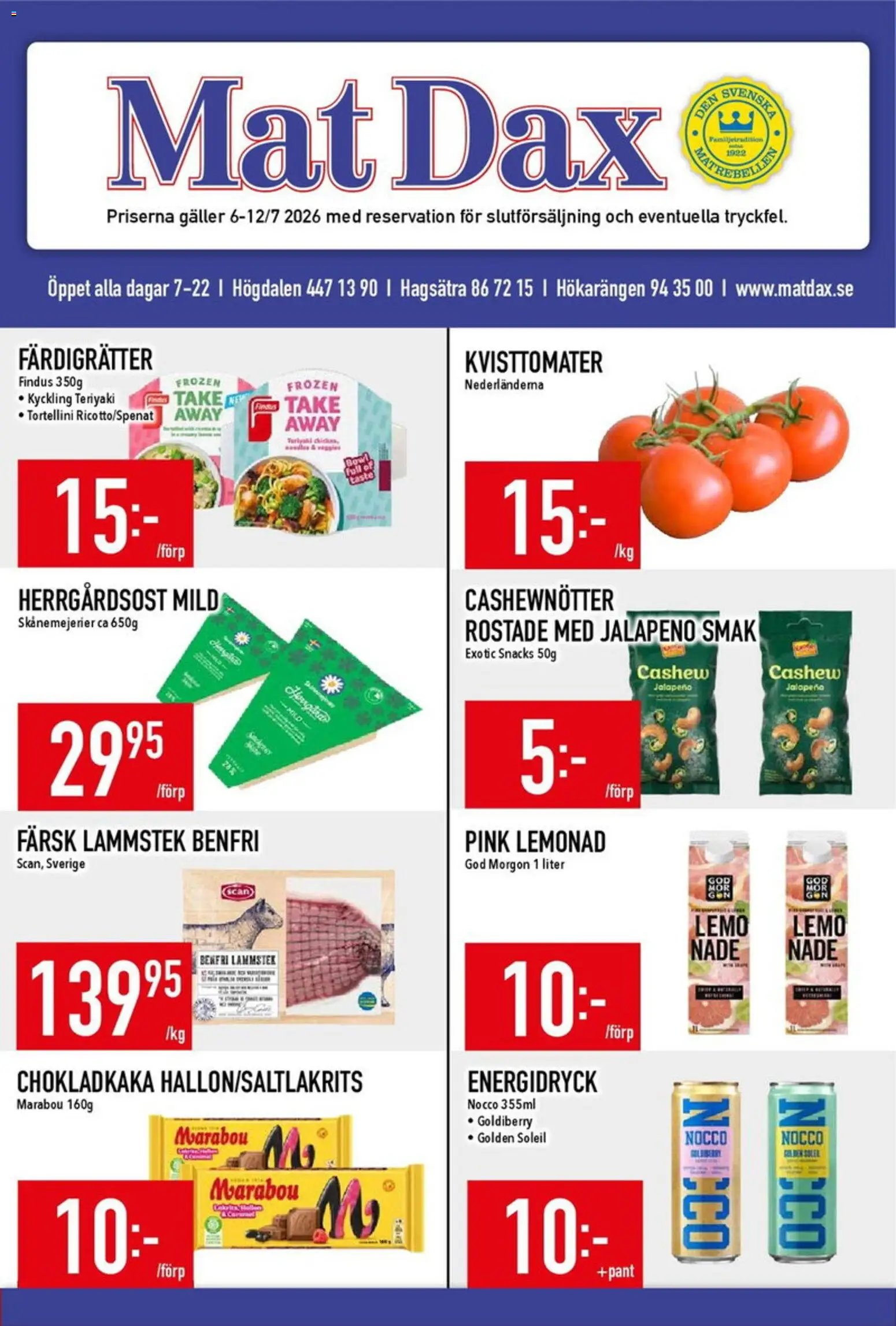 Matdax erbjudanden