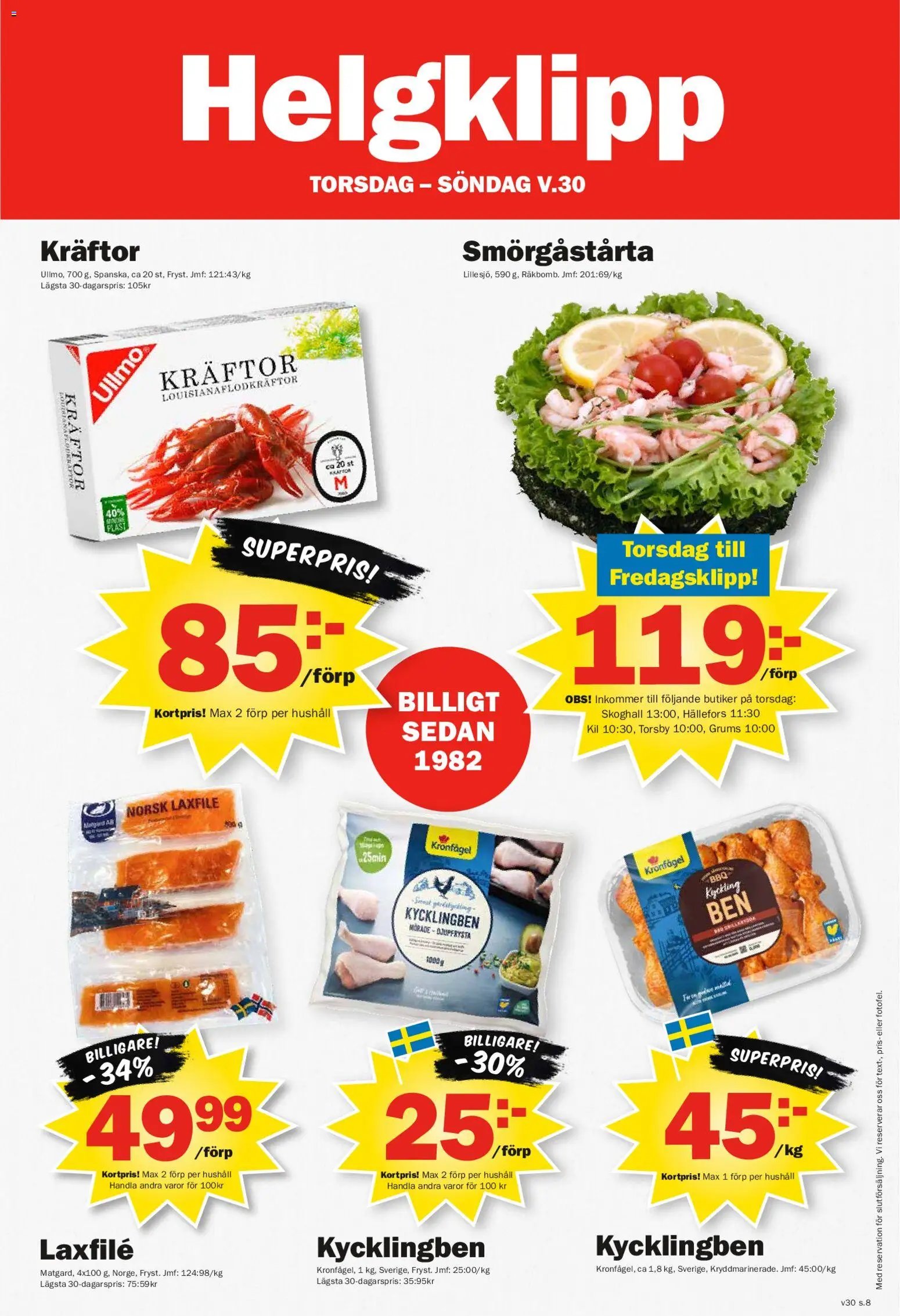 Pekås erbjudanden