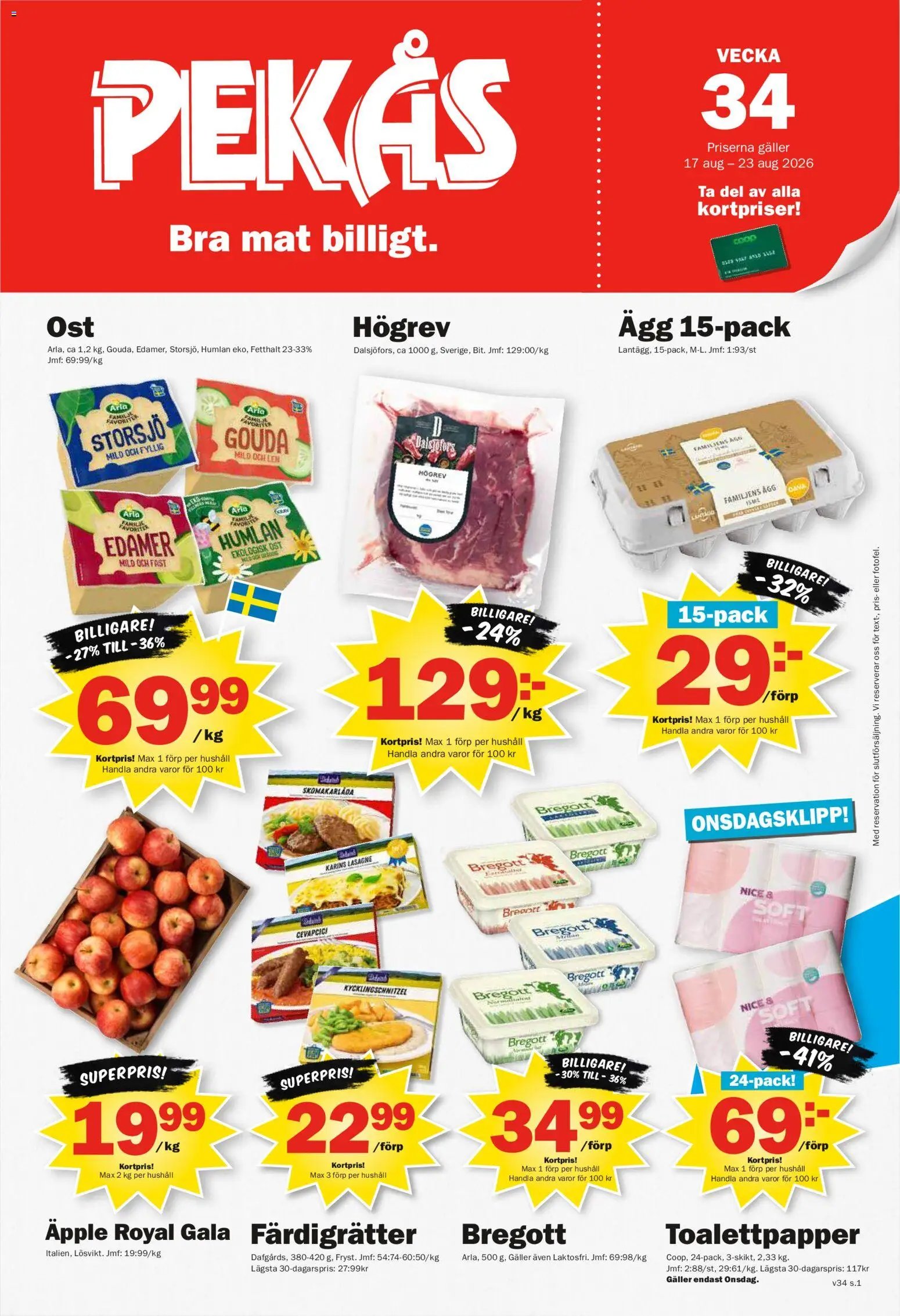 Pekås erbjudanden