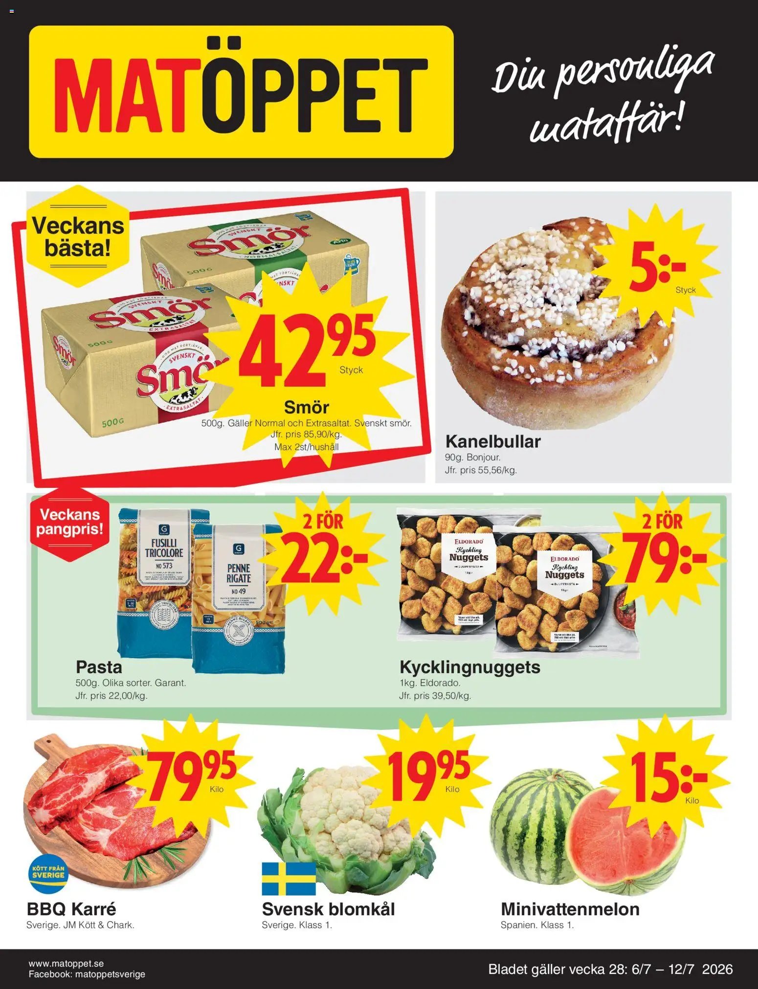 Matöppet erbjudanden