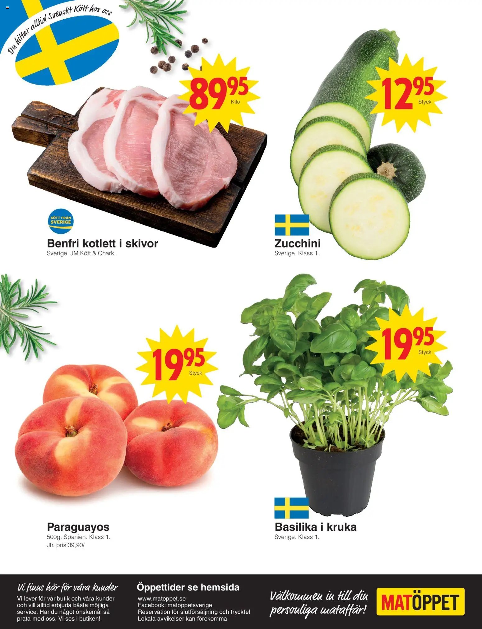 Matöppet erbjudanden