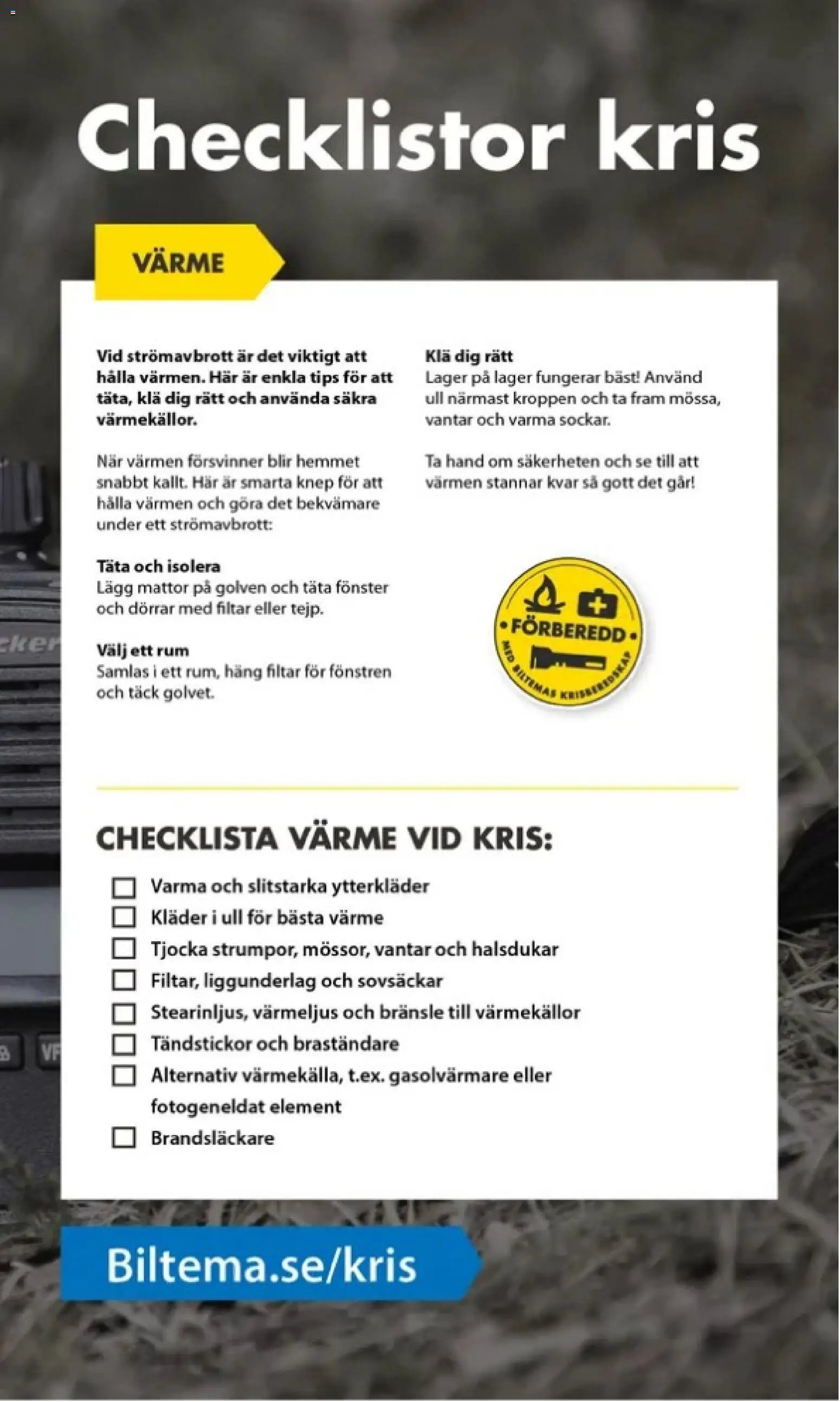 Biltema erbjudanden Beredskaps vecka