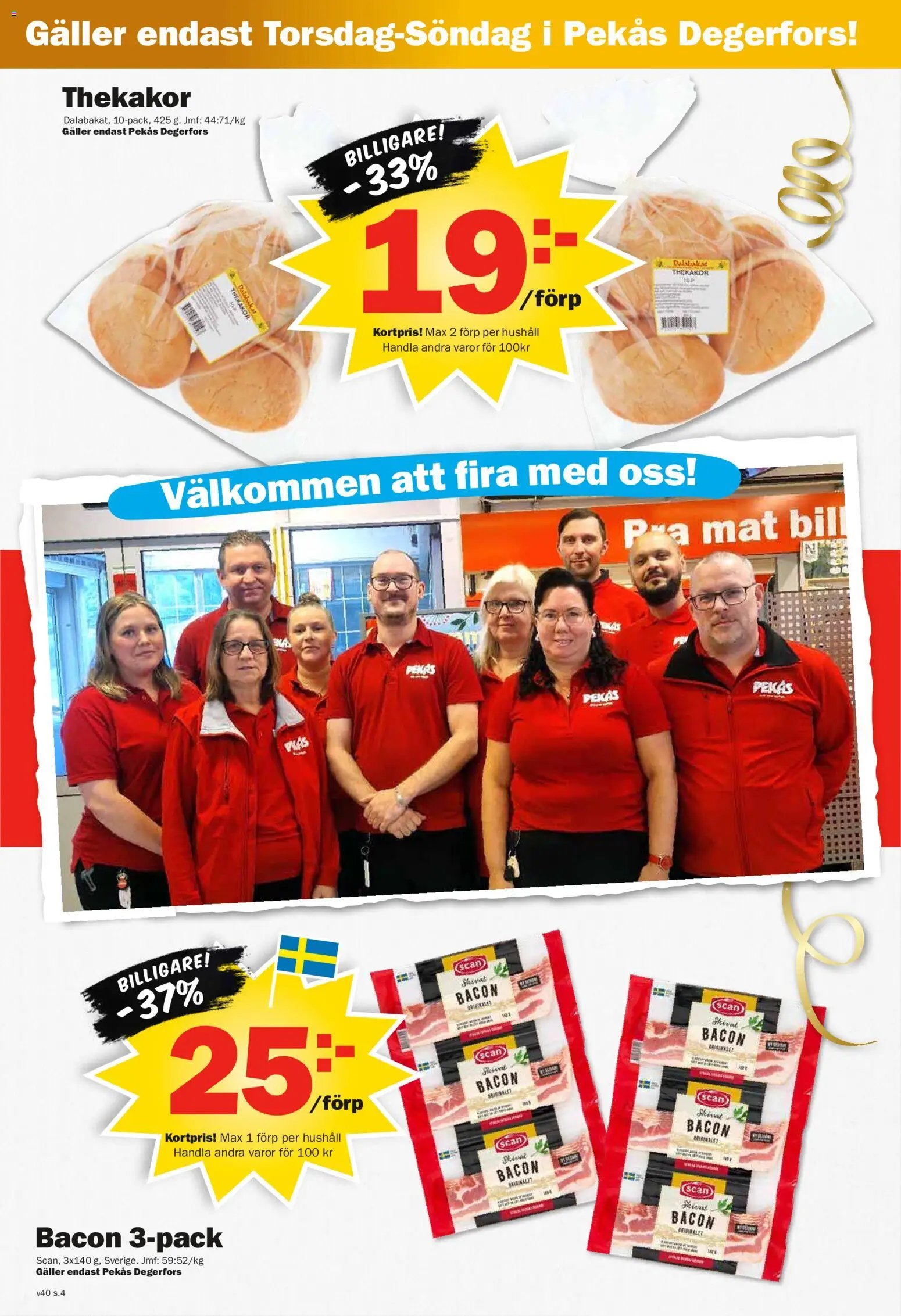 Pekås erbjudanden