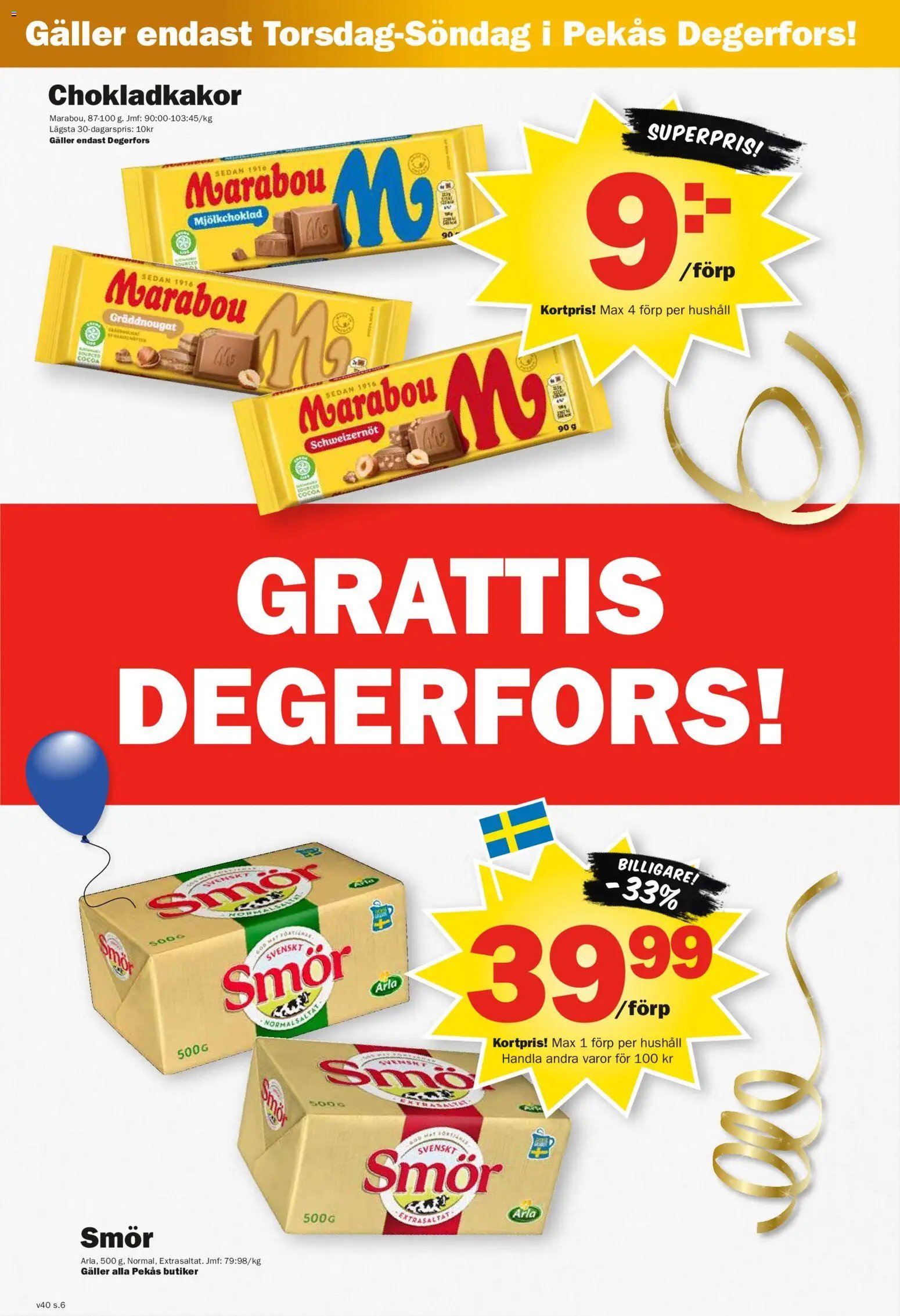 Pekås erbjudanden