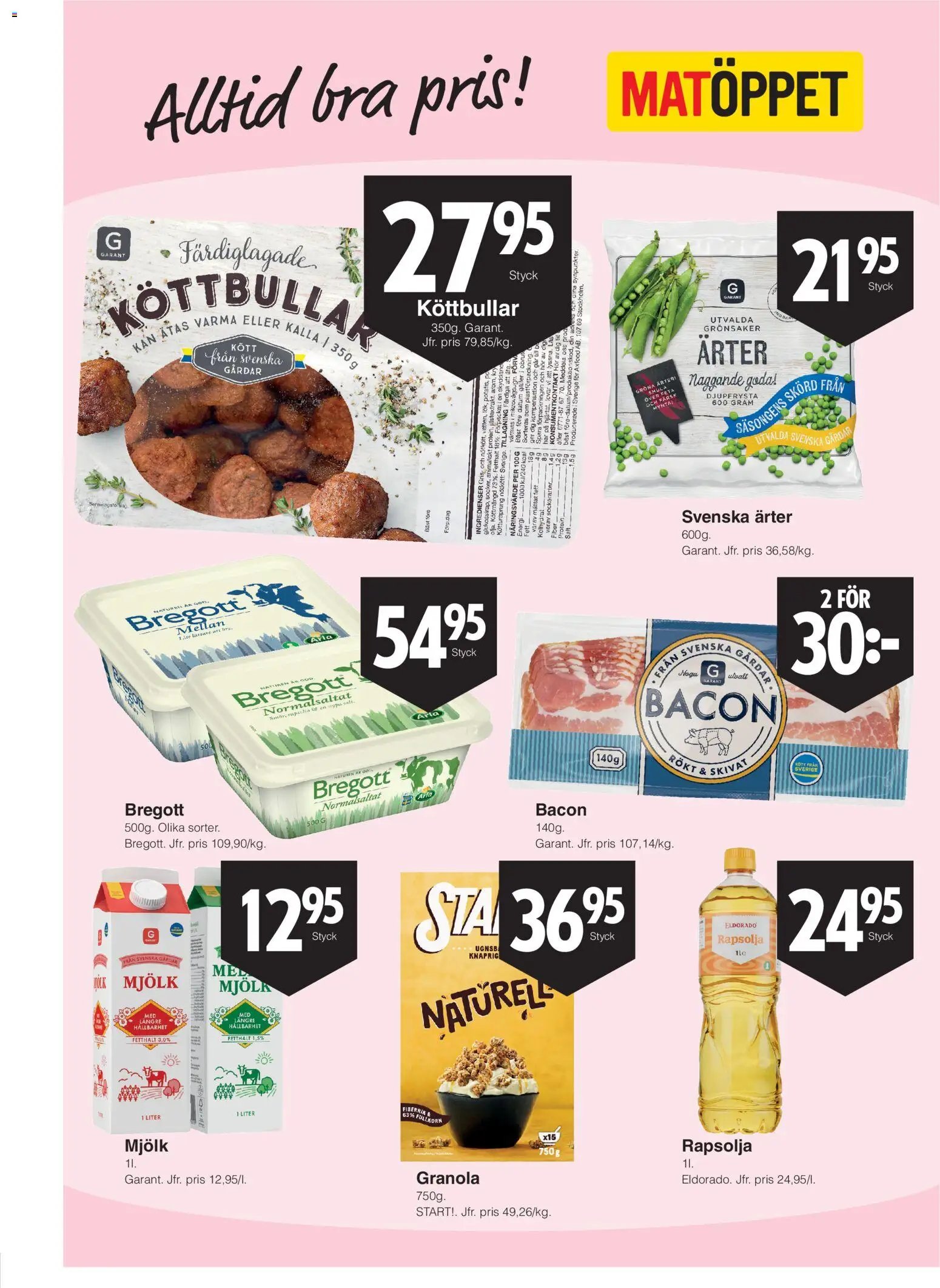 Matöppet erbjudanden