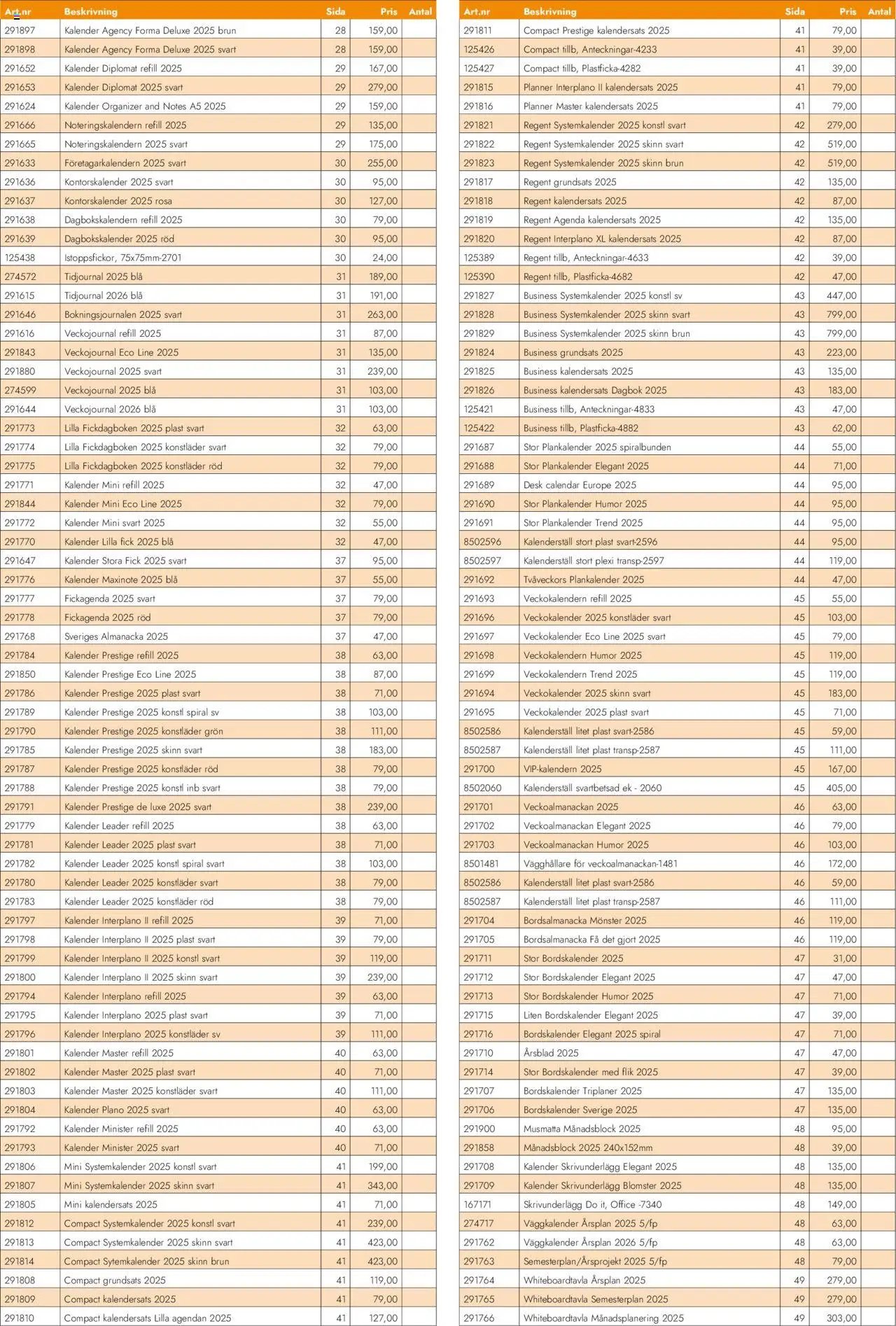 Lyreco - Almanackor och kalendrar 2025