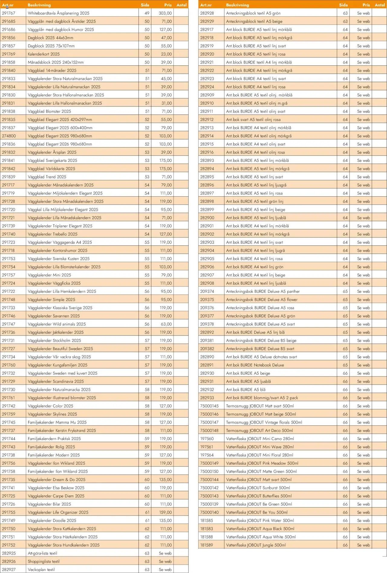Lyreco - Almanackor och kalendrar 2025