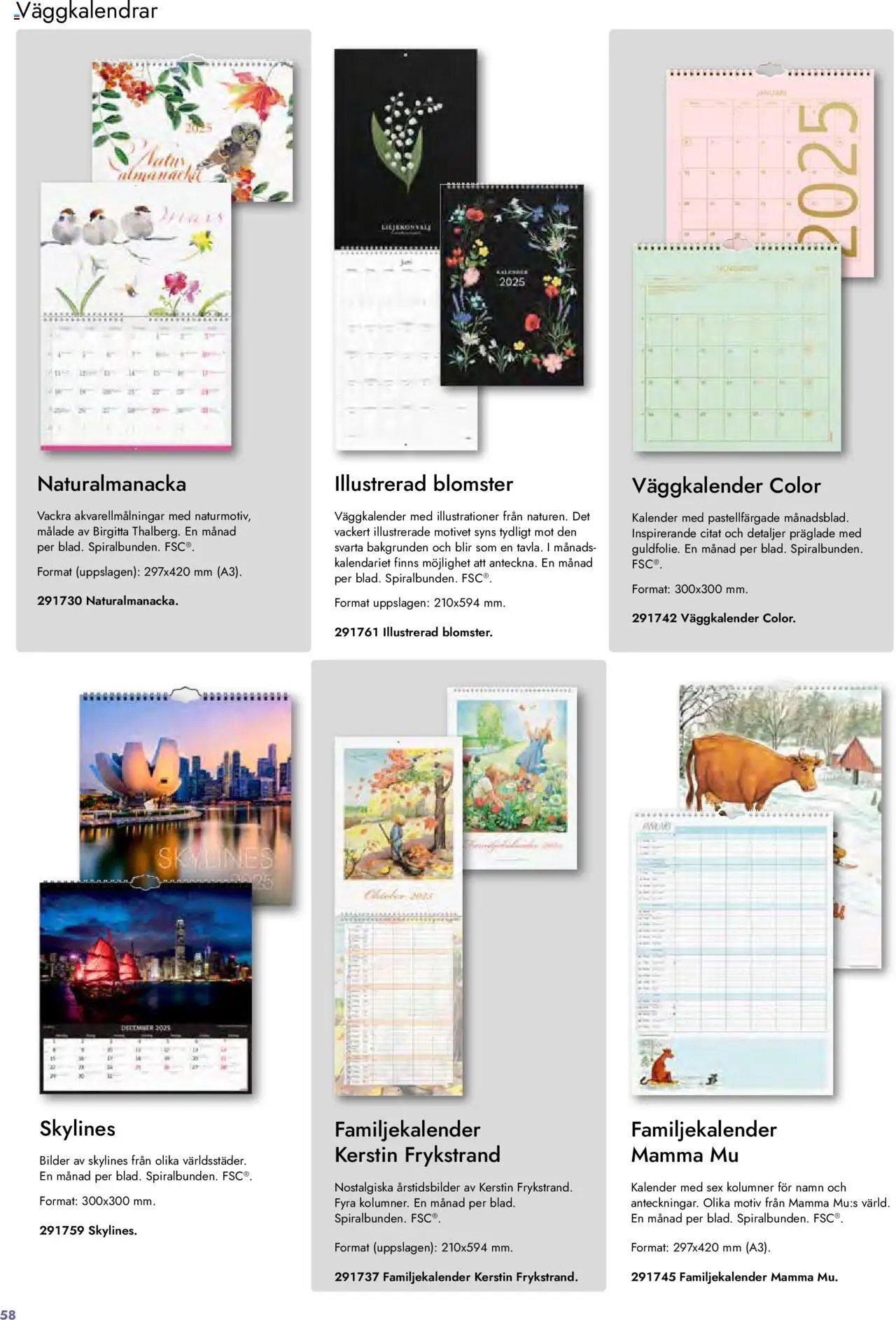 Lyreco - Almanackor och kalendrar 2025