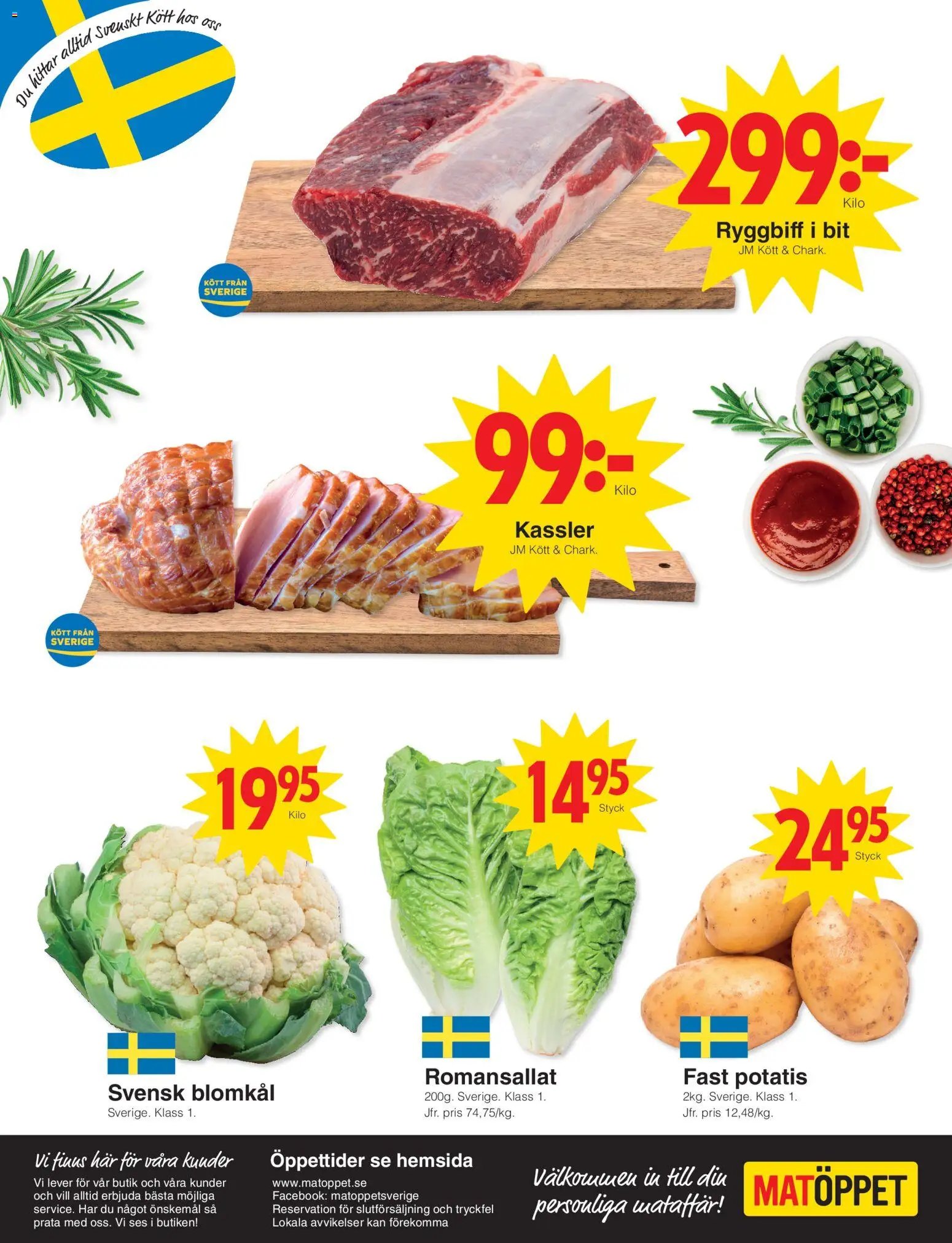 Matöppet erbjudanden