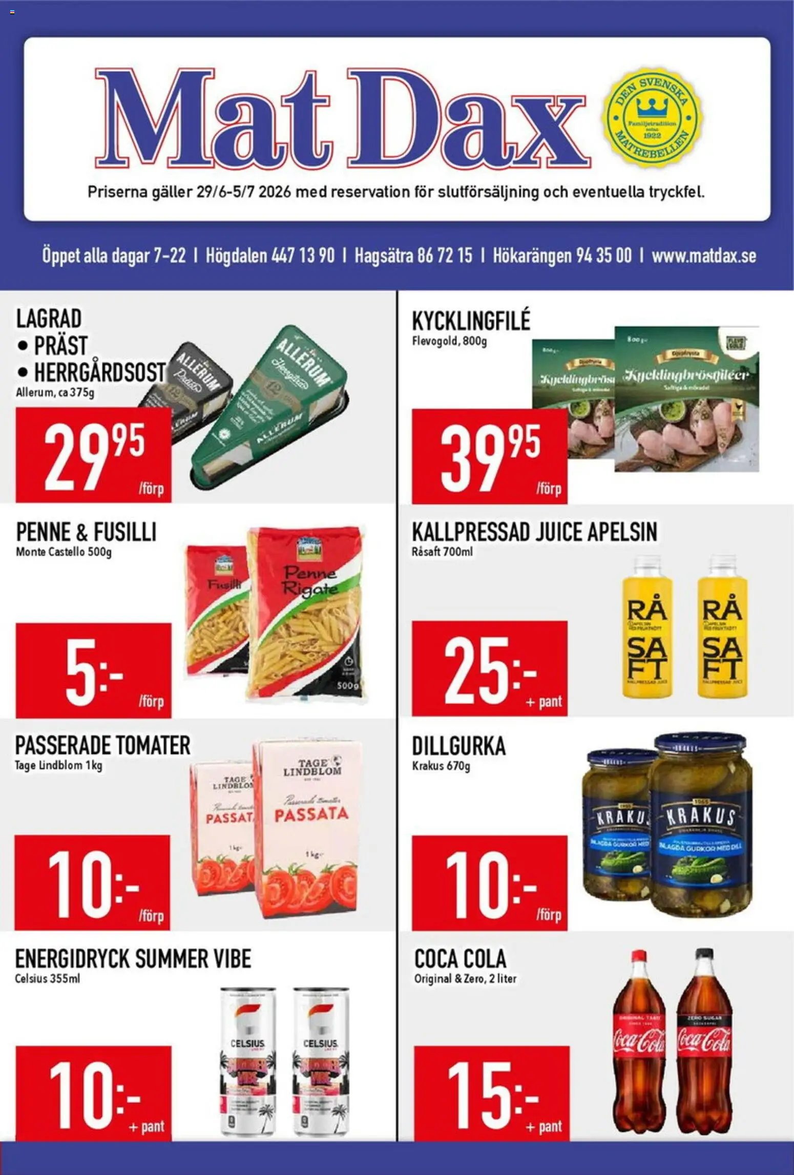 Matdax erbjudanden
