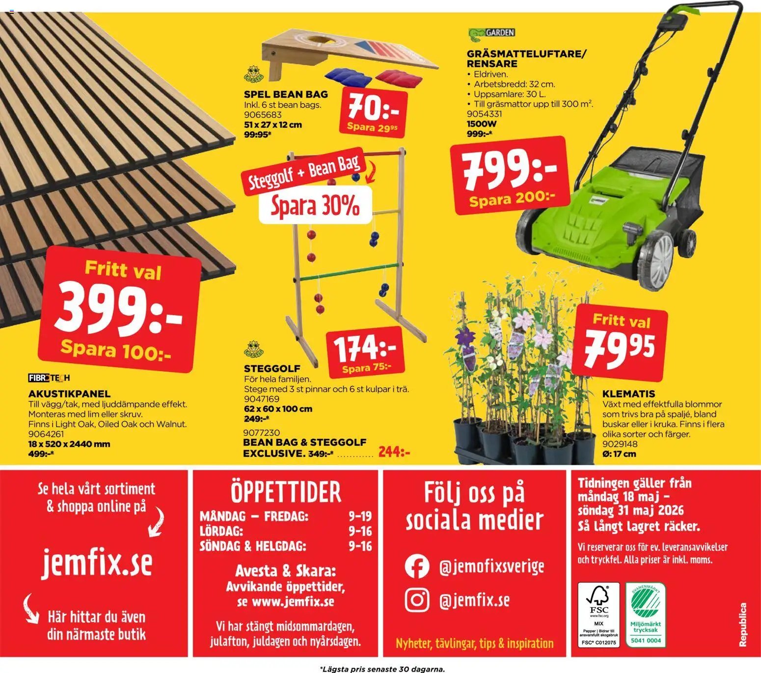 Jem & Fix erbjudanden