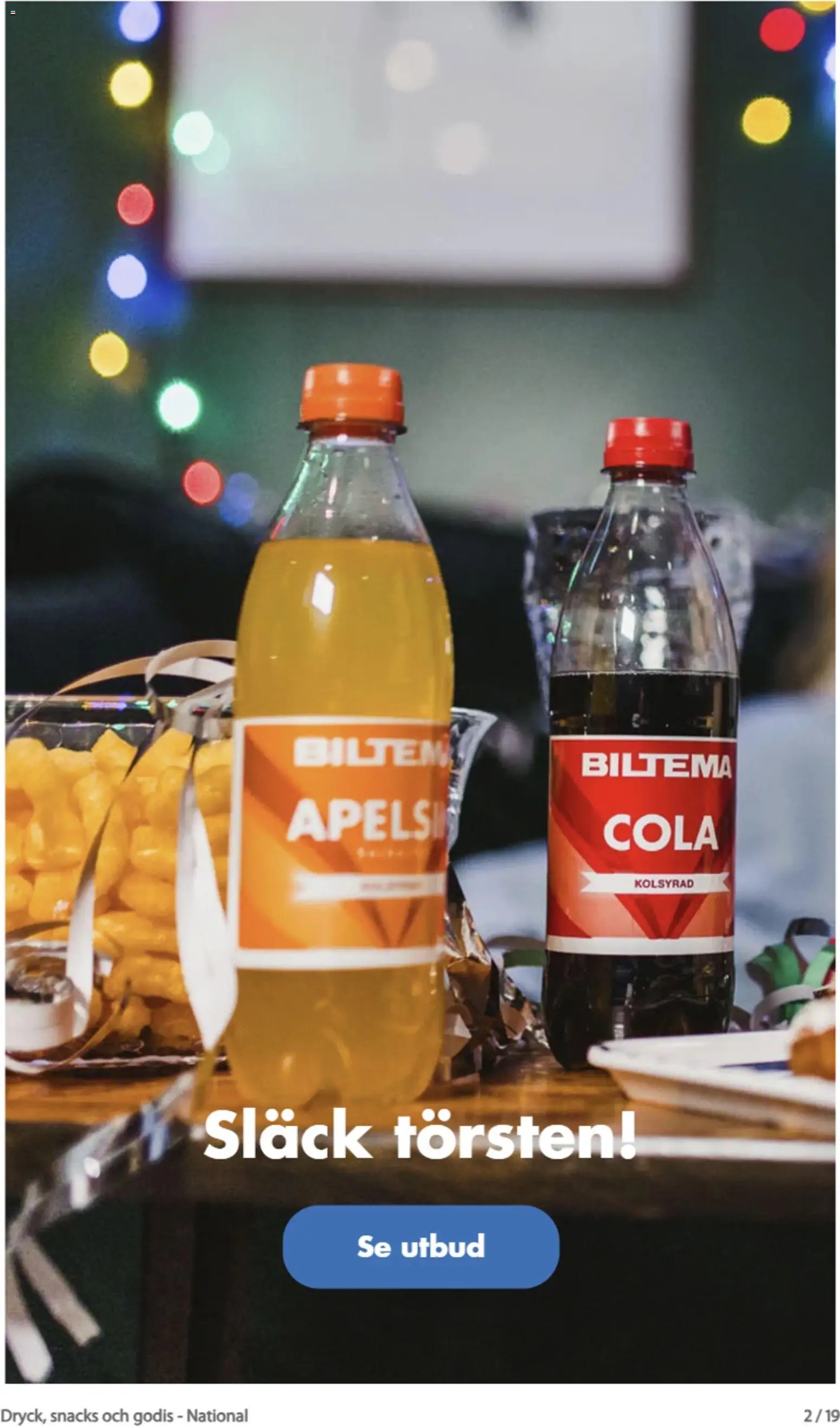 Biltema erbjudanden dryck, snacks och godis