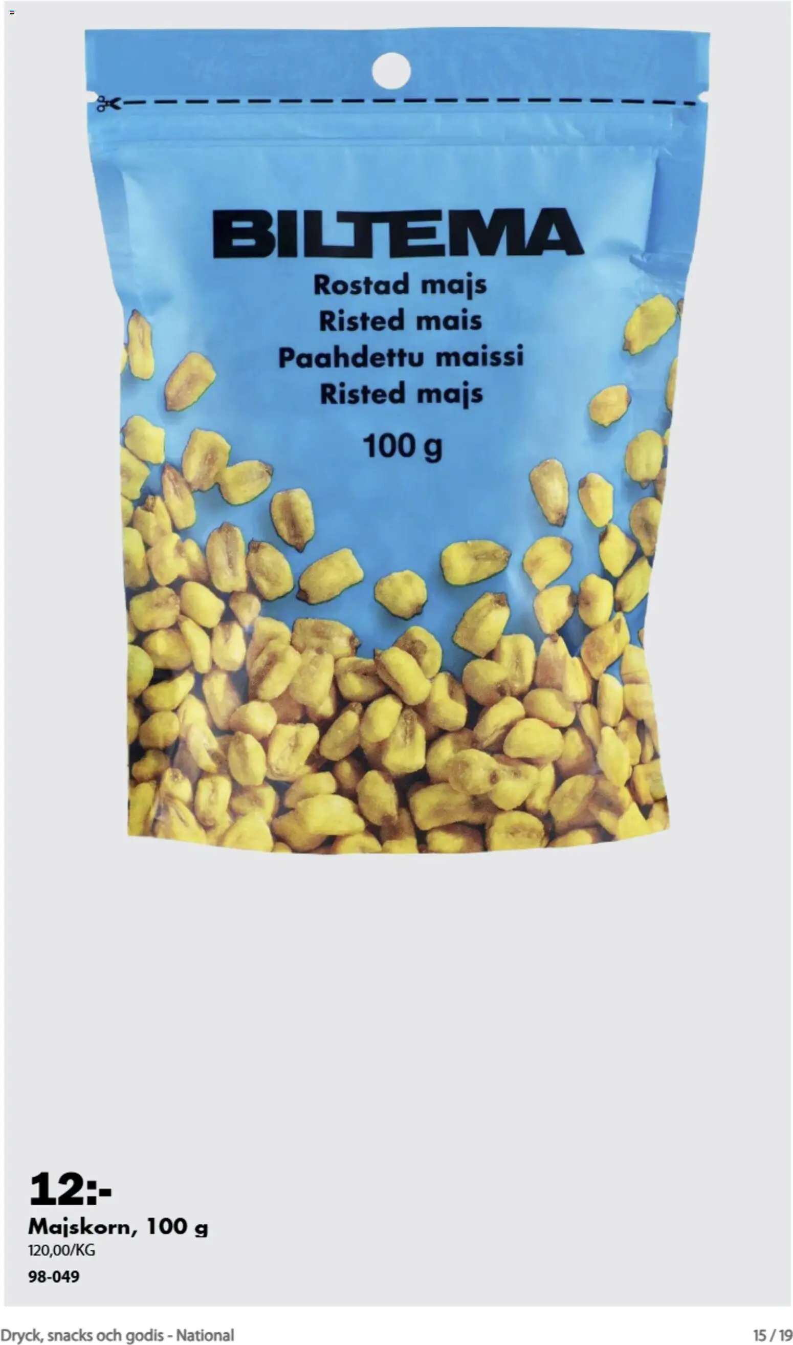 Biltema erbjudanden dryck, snacks och godis