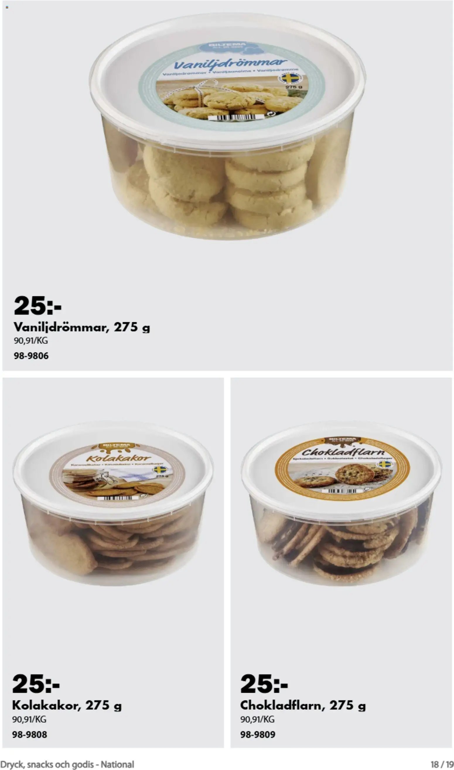 Biltema erbjudanden dryck, snacks och godis
