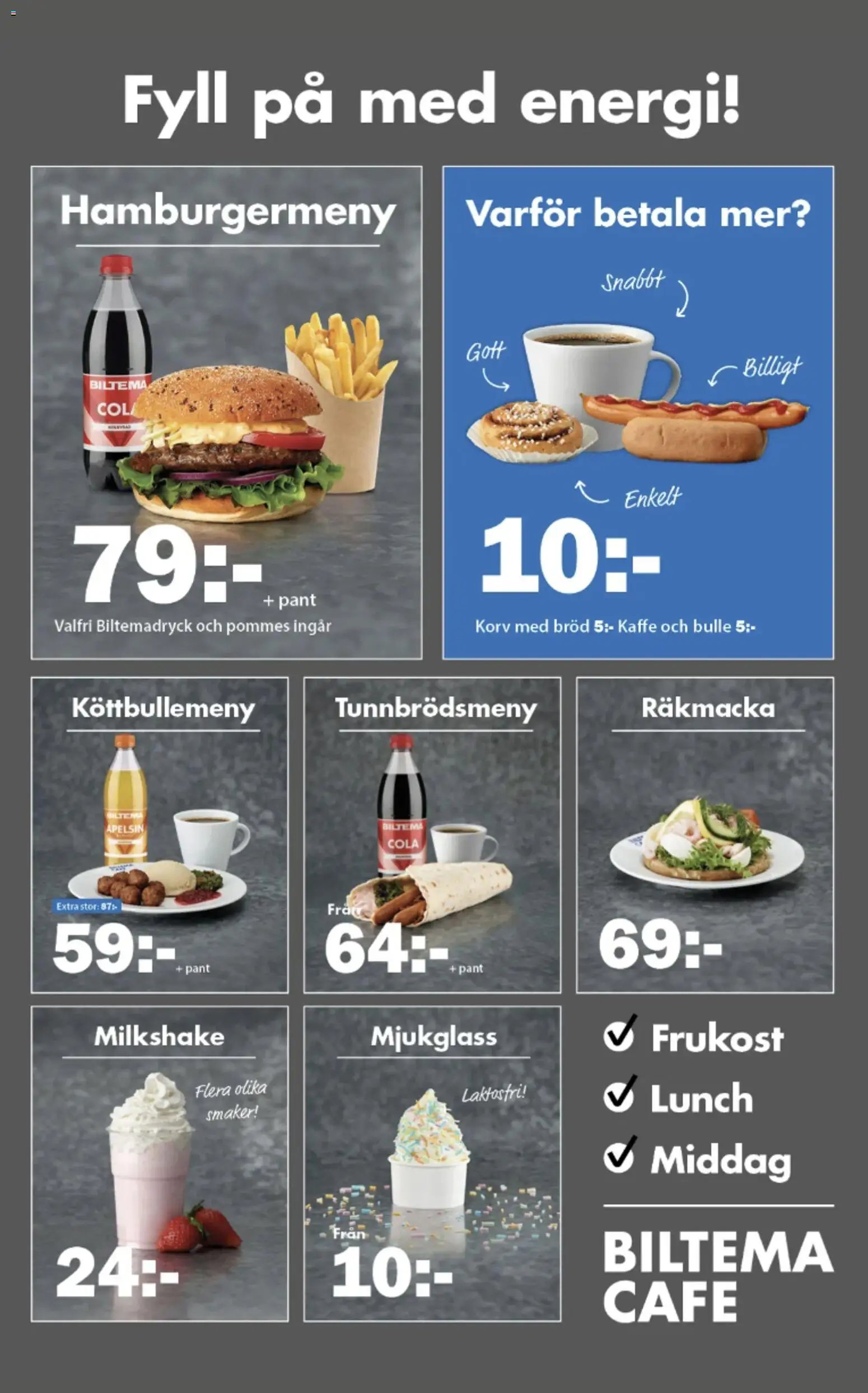 Biltema erbjudanden dryck, snacks och godis