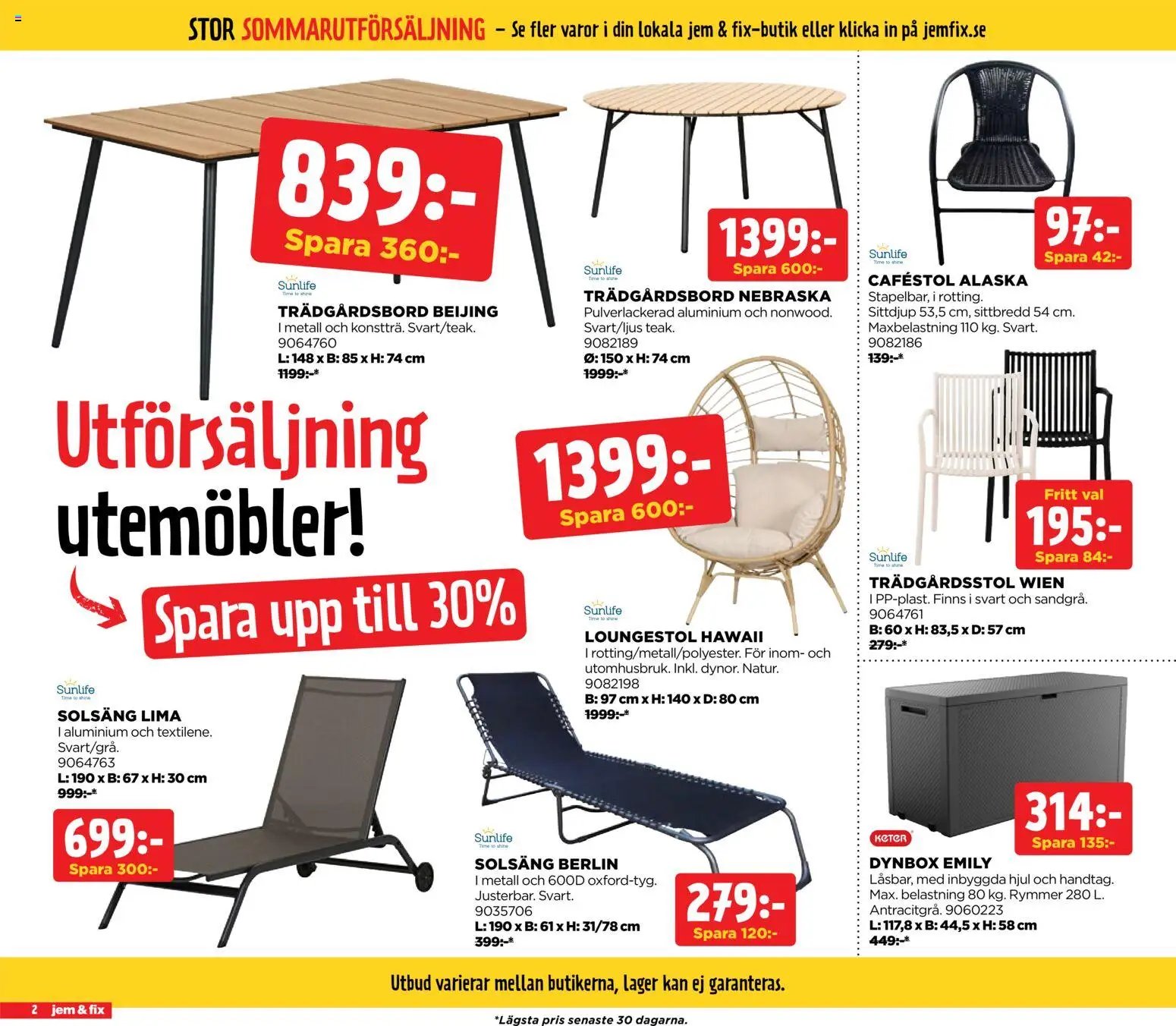 Jem & Fix erbjudanden