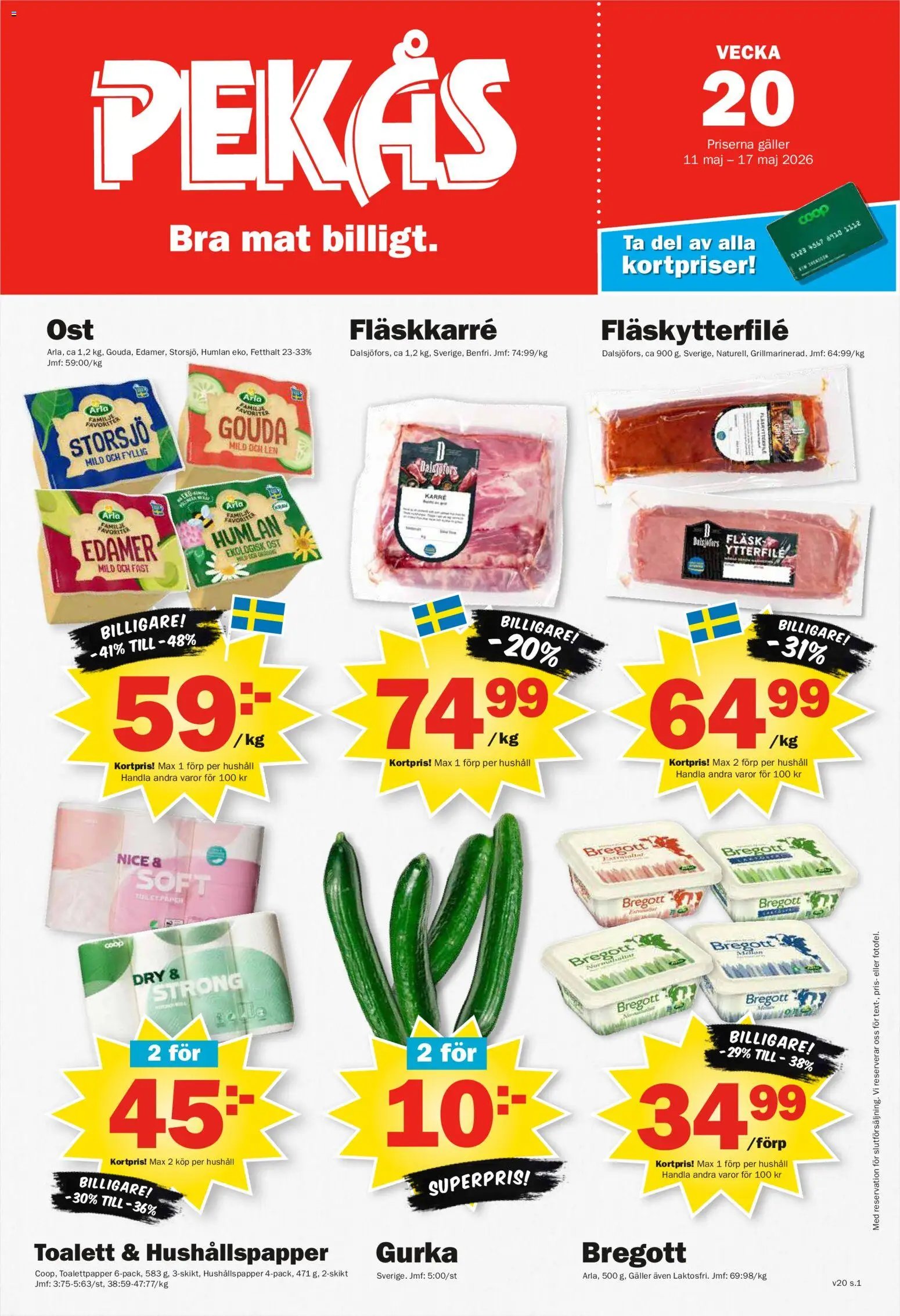 Pekås erbjudanden