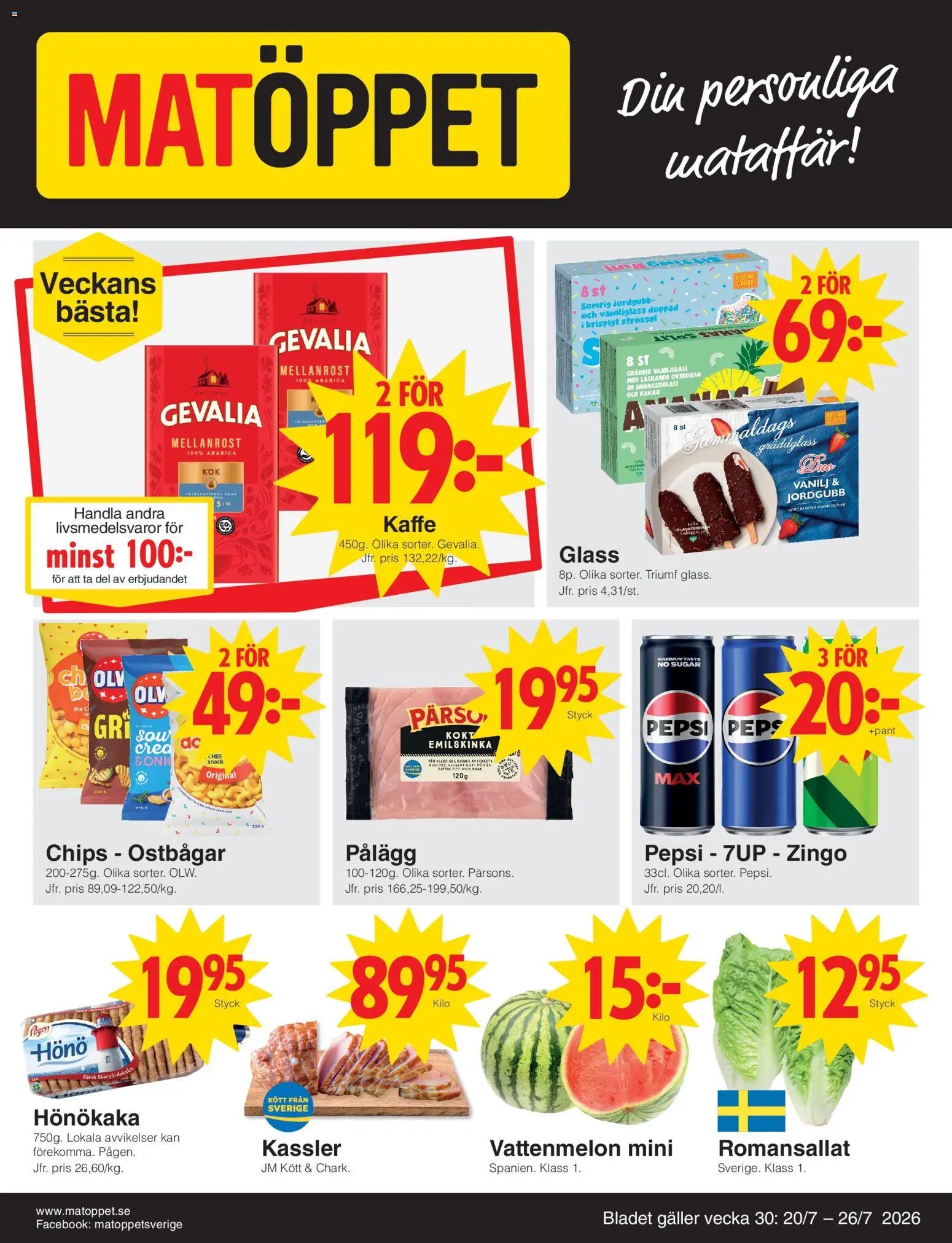 Matöppet erbjudanden