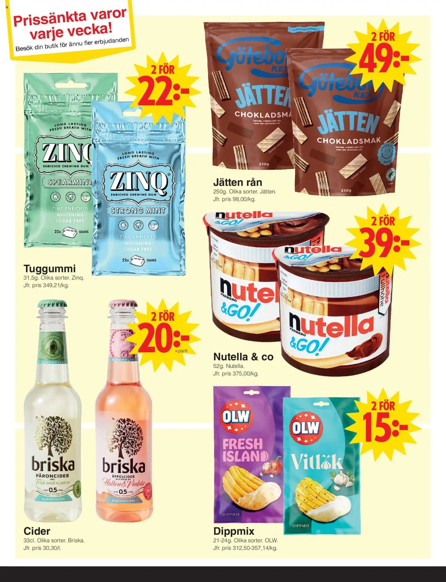 Matöppet erbjudanden