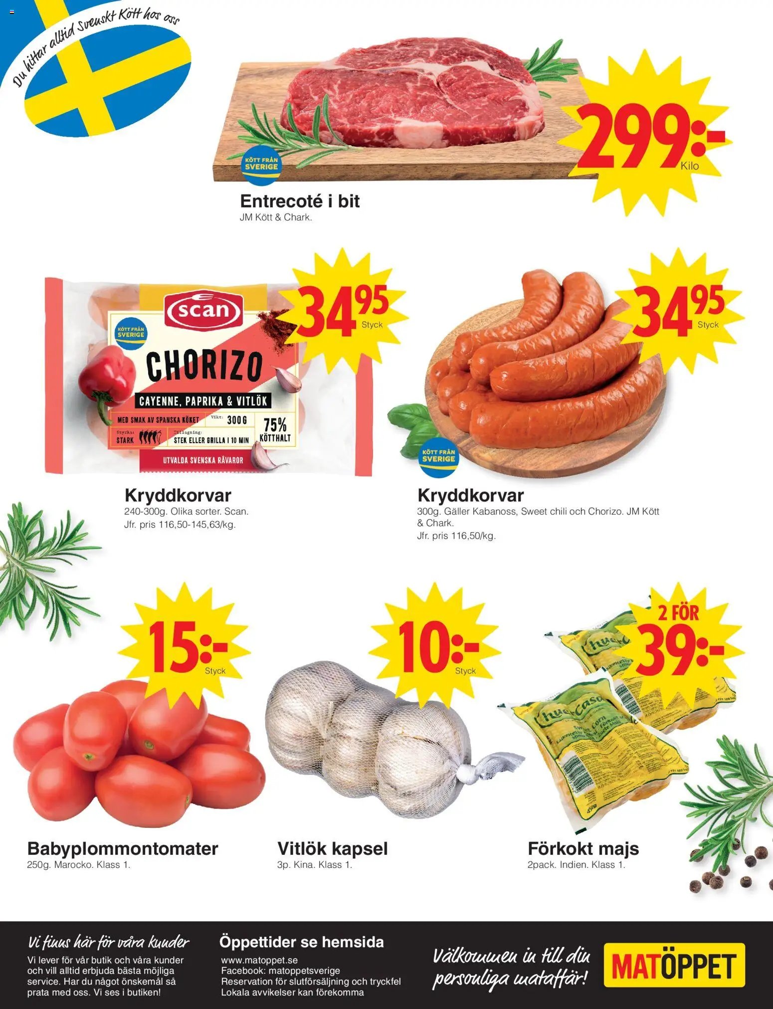 Matöppet erbjudanden
