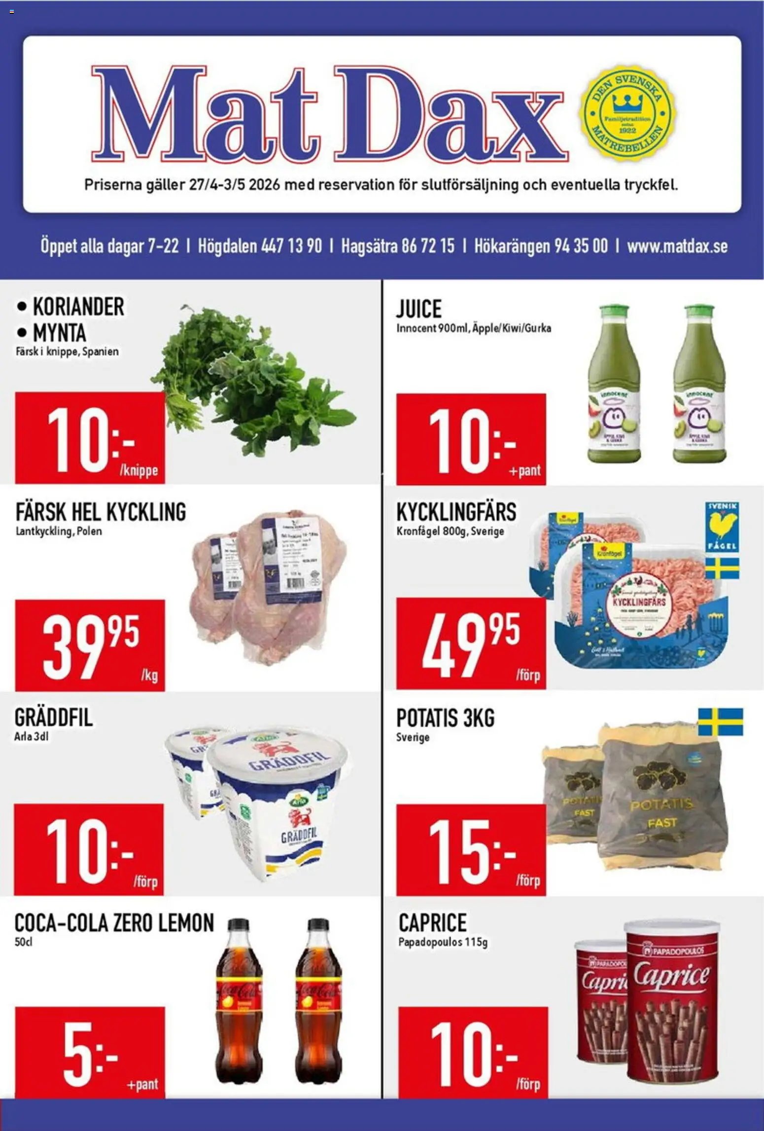Matdax erbjudanden