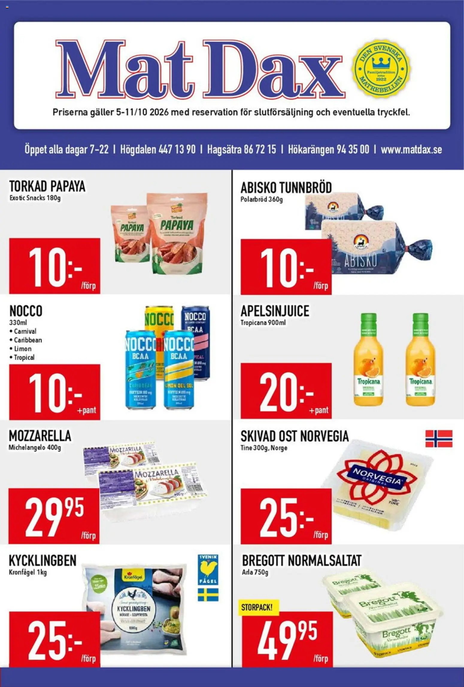 Matdax erbjudanden