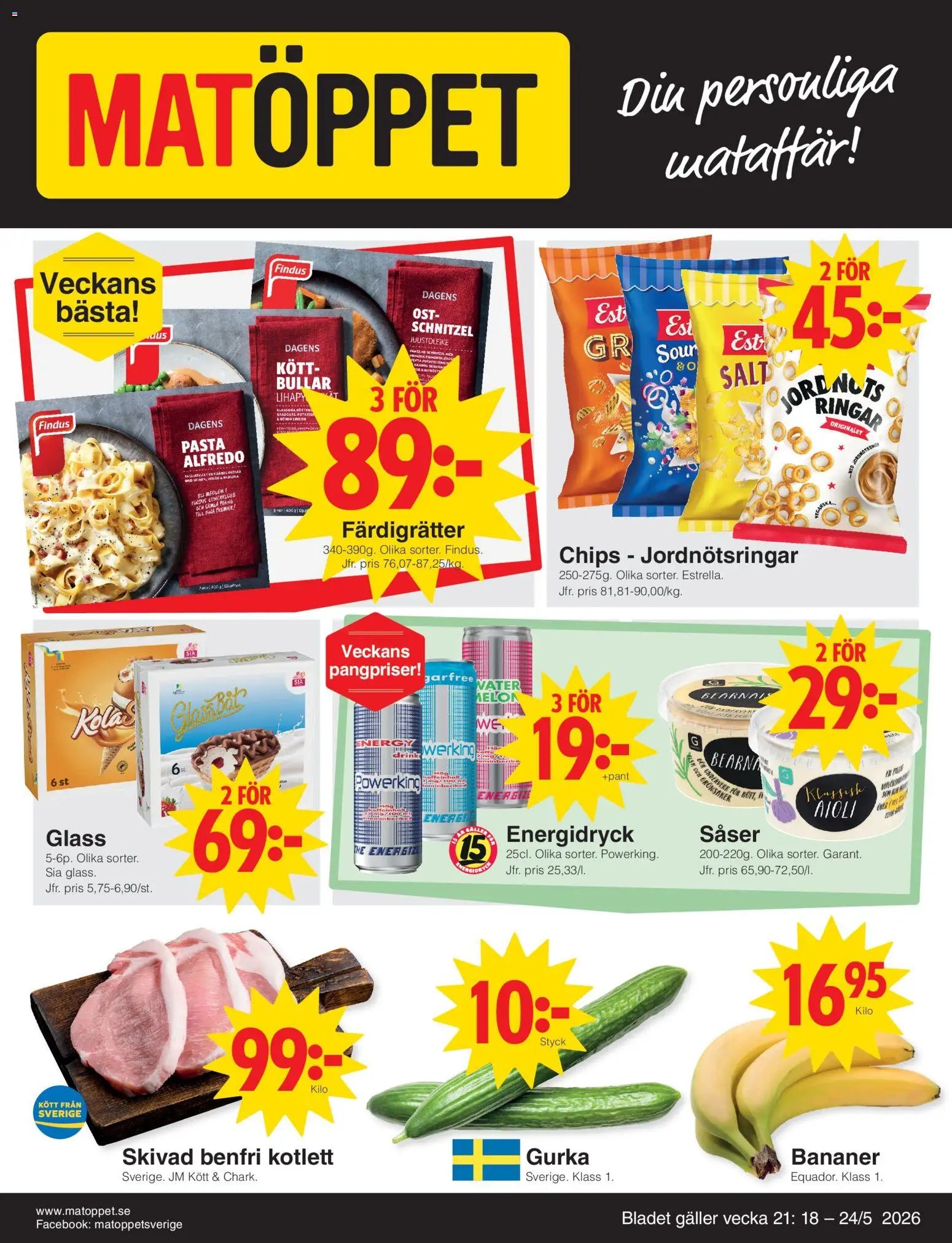 Matöppet erbjudanden