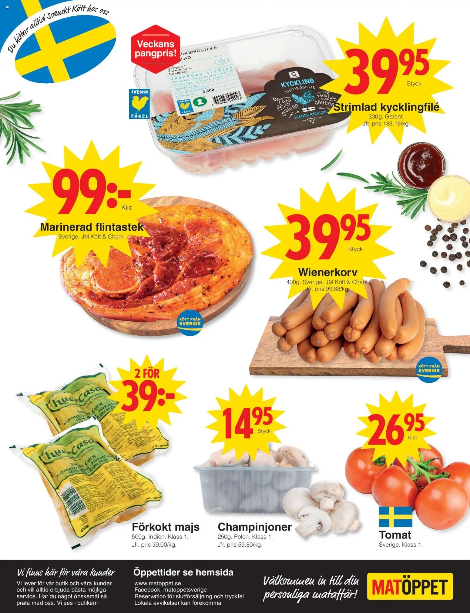 Matöppet erbjudanden