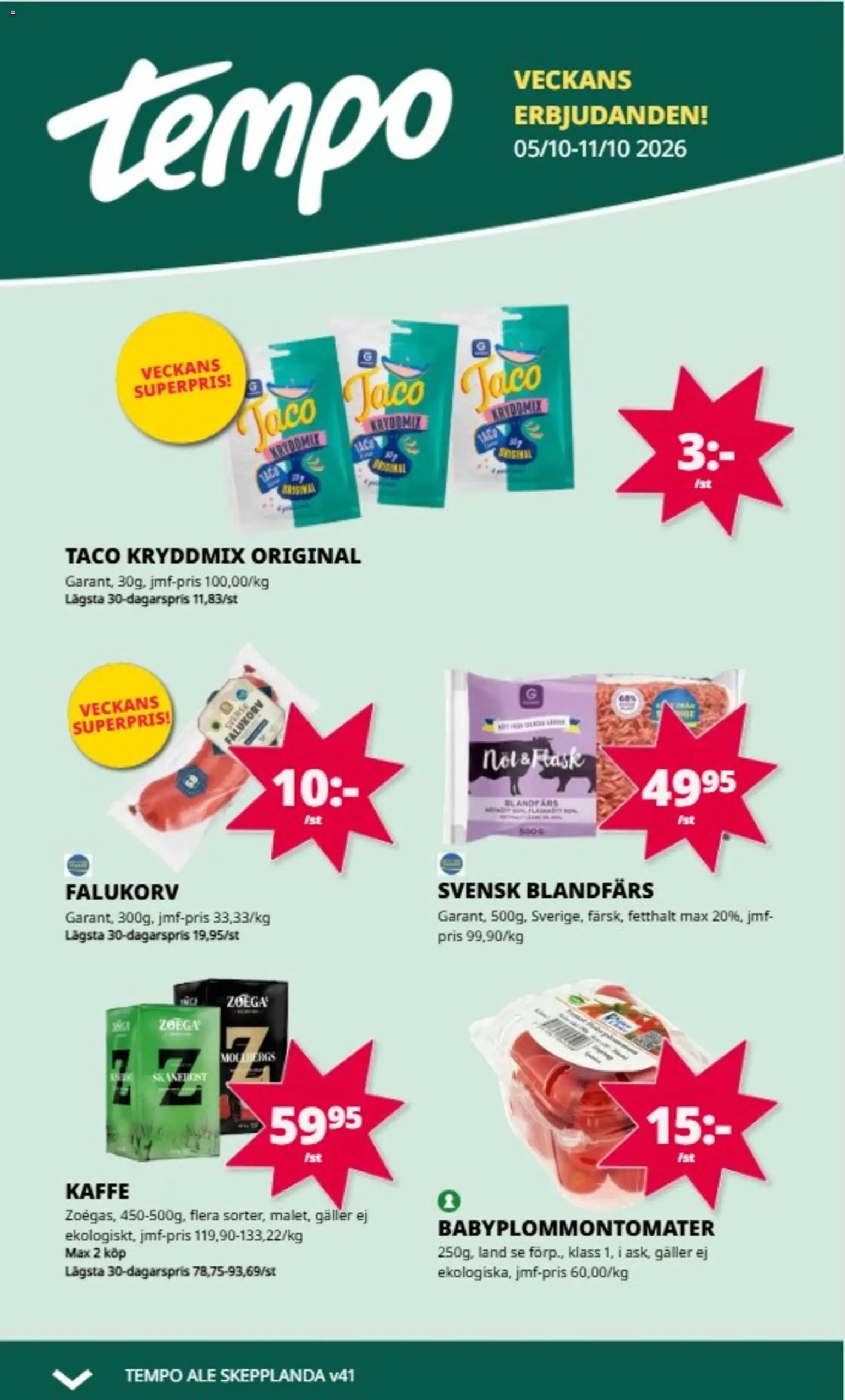 Tempo erbjudanden