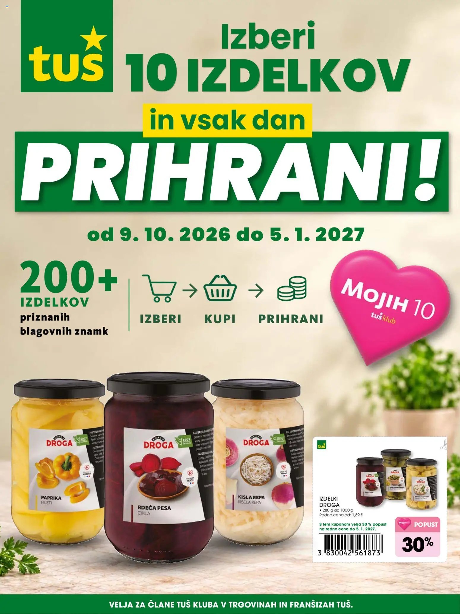 Tuš - Izberi 10 izdelkov invsak dan prihrani