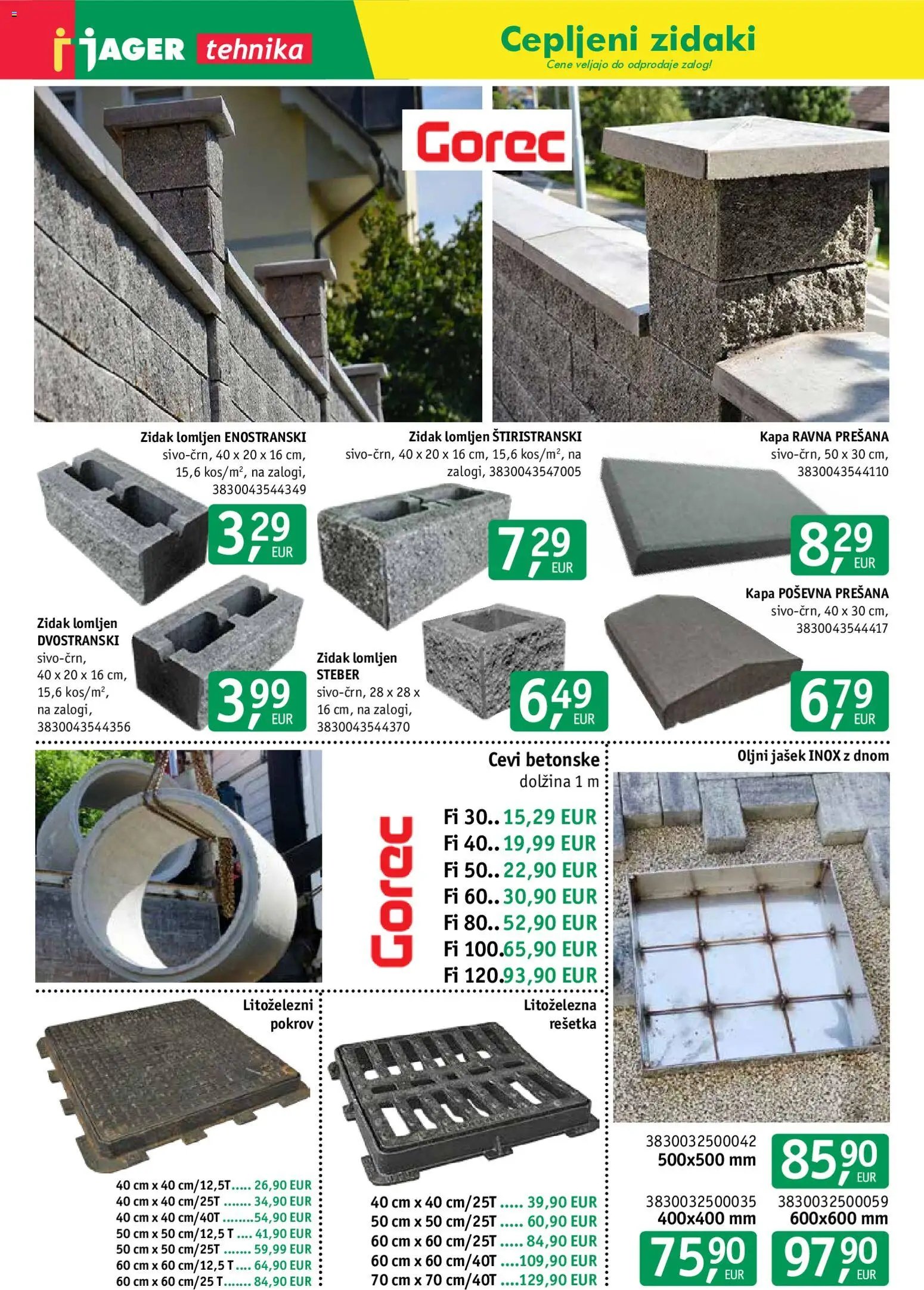 Jager katalog tlakovcev