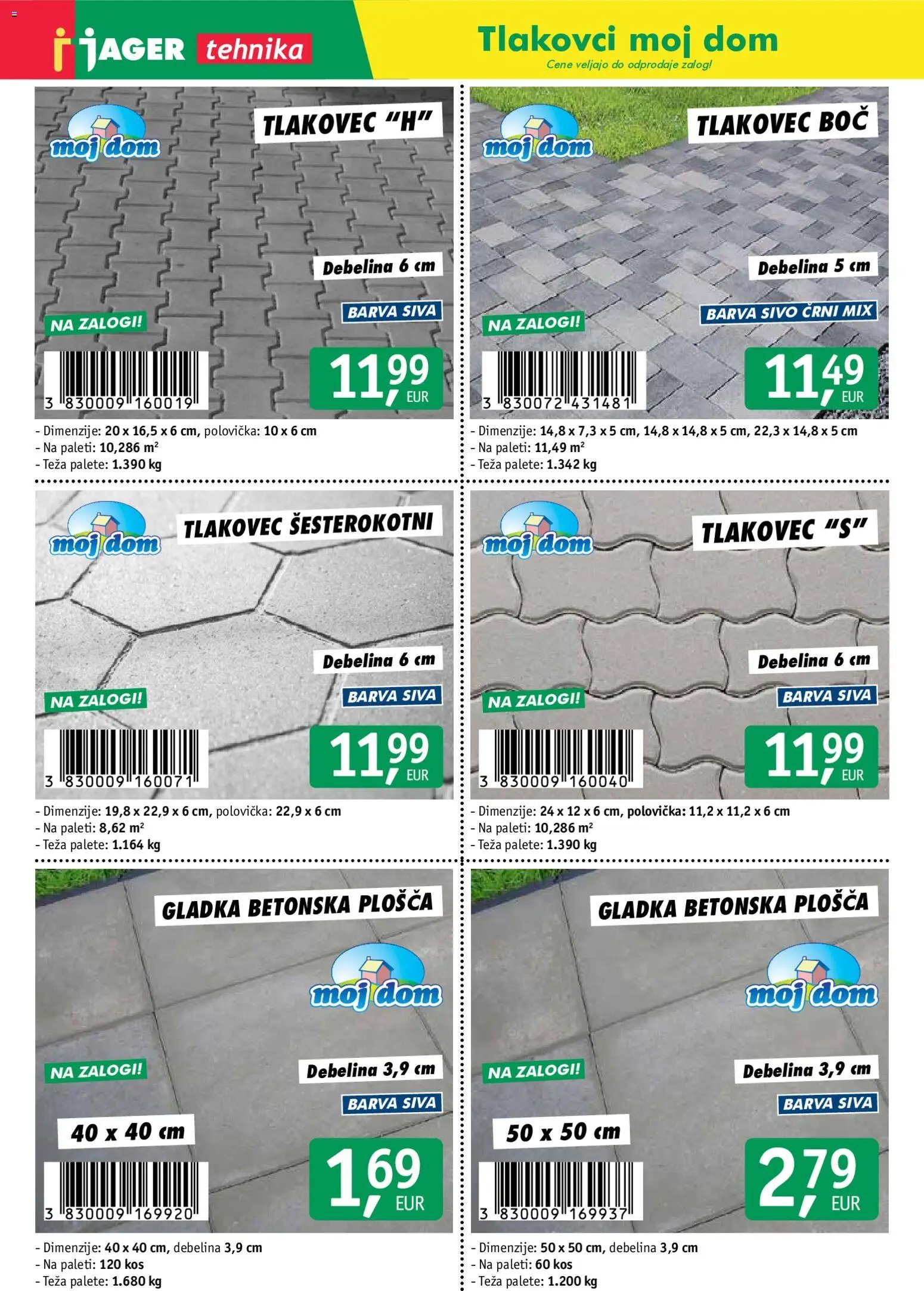 Jager katalog tlakovcev