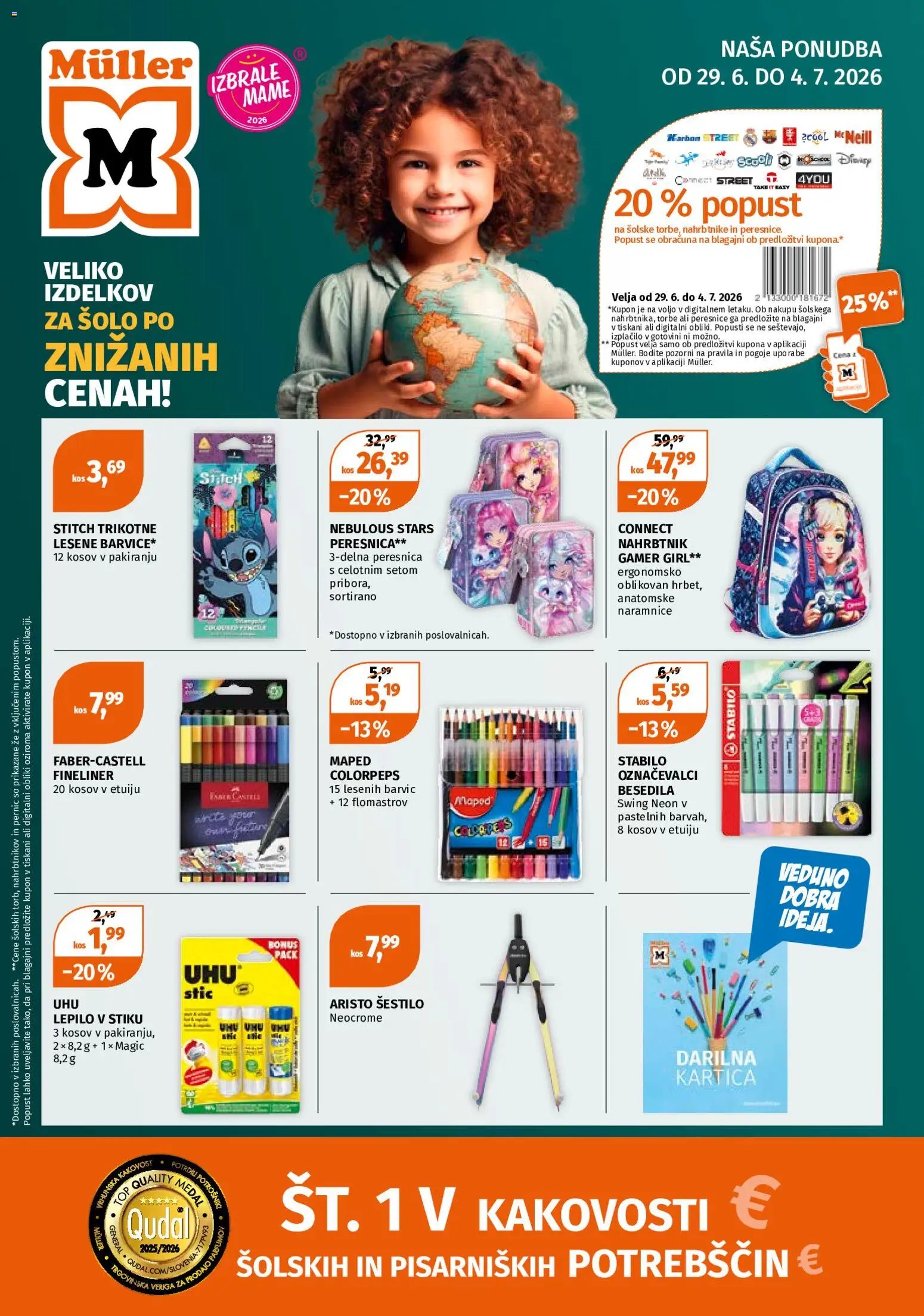 Müller katalog veliko izdelkov za šolo