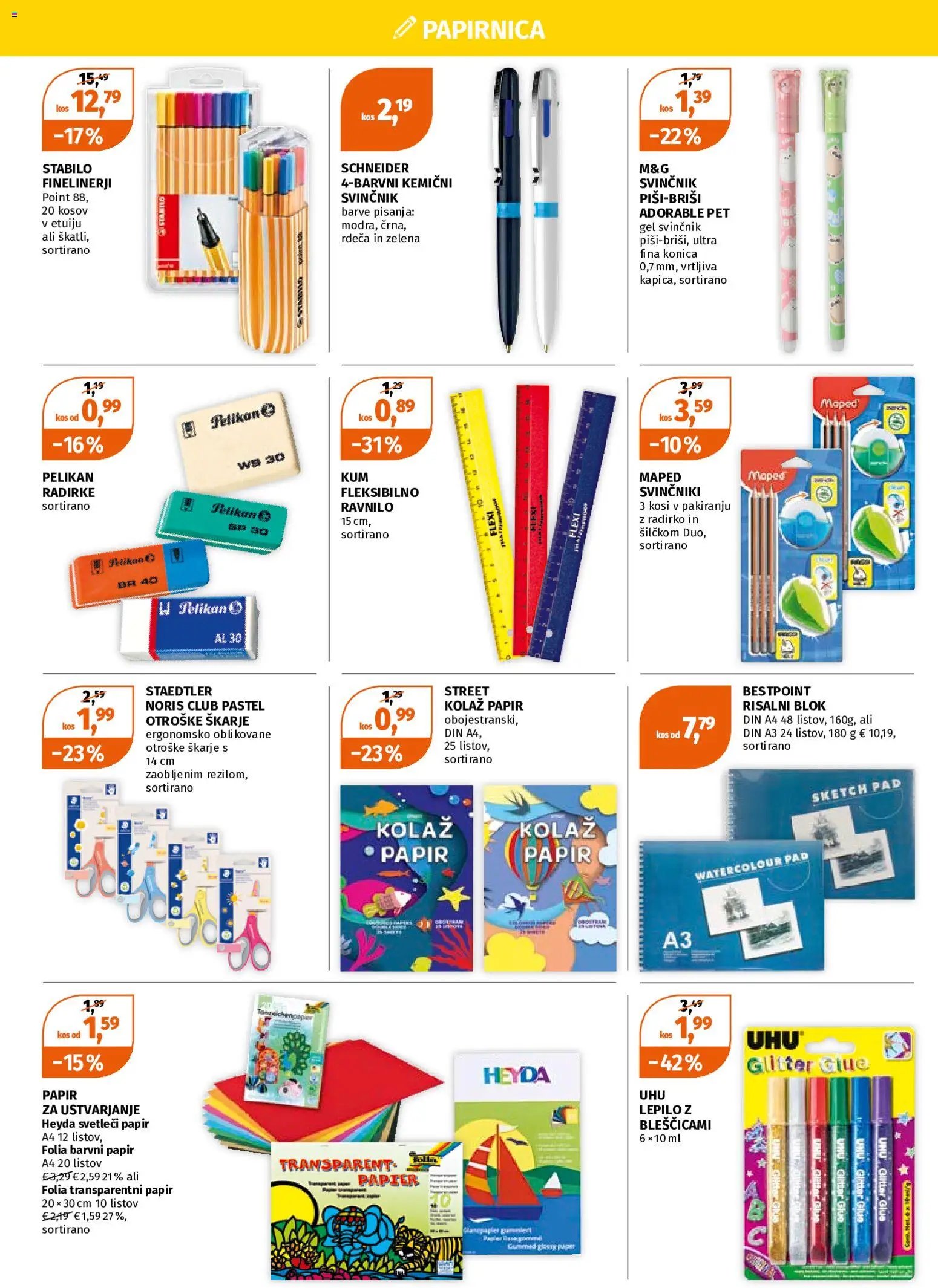 Müller katalog veliko izdelkov za šolo